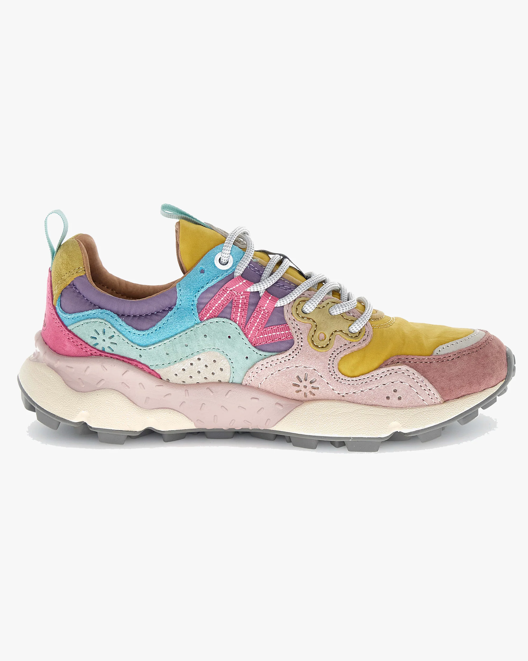 Flower Mountain Womens Yamano 3 Suede & Nylon - Pink / Ocher / Light Pink - Image 3