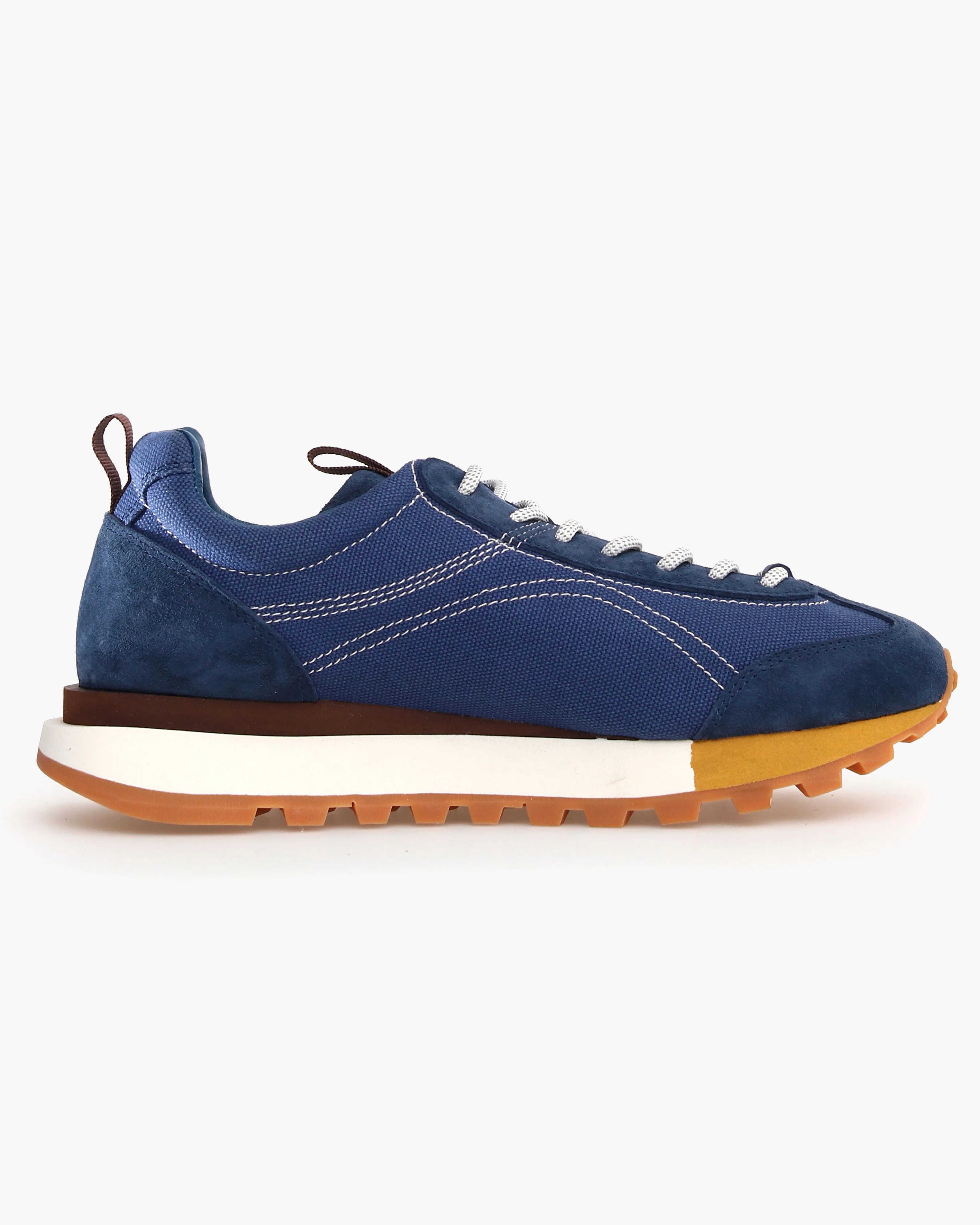 Flower Mountain x Universal Works New Asuka Suede & Canvas - Navy / Brown - Image 3