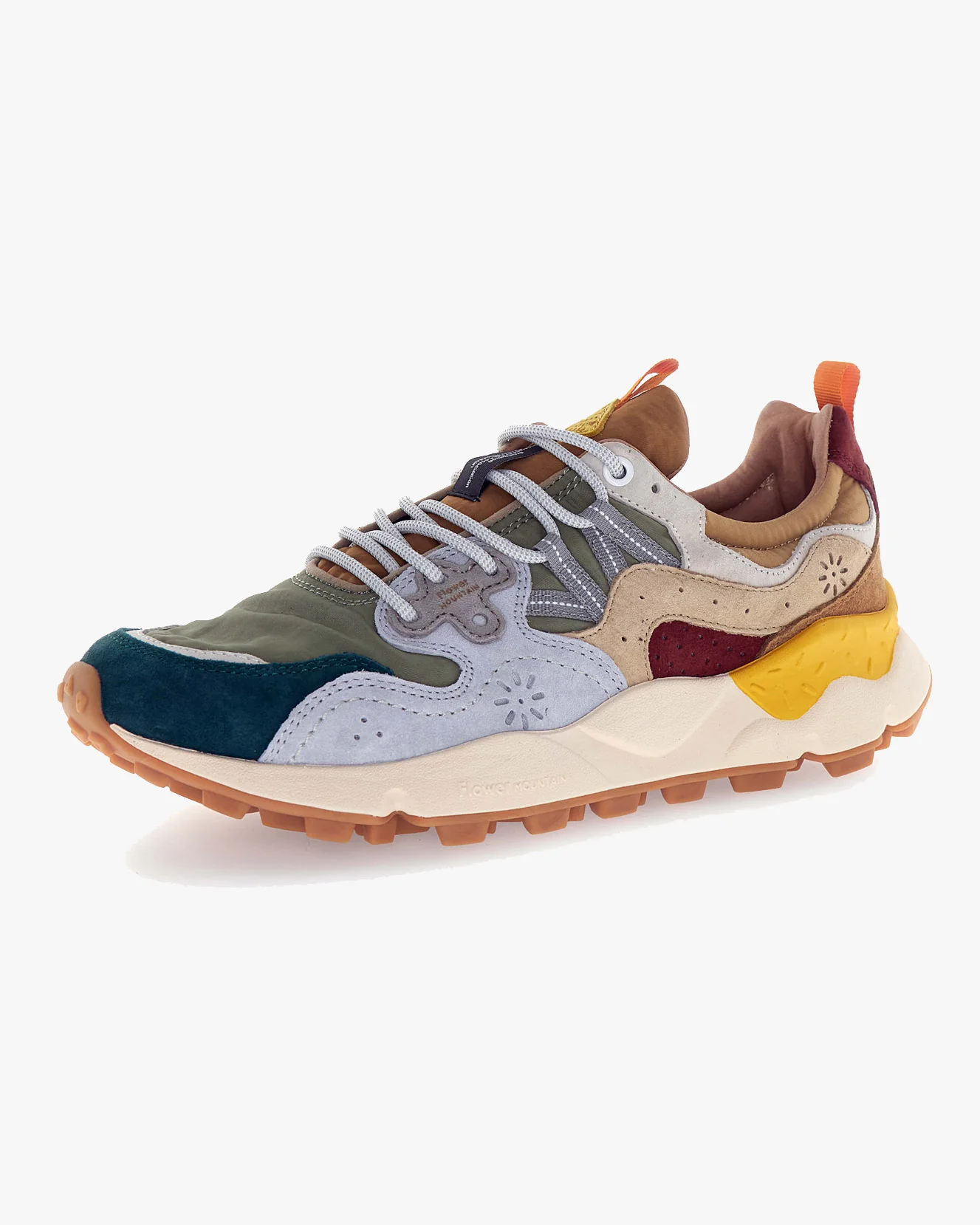Flower Mountain Yamano 3 Suede & Nylon - Dark Petrol / Light Grey / Mud - Image 3
