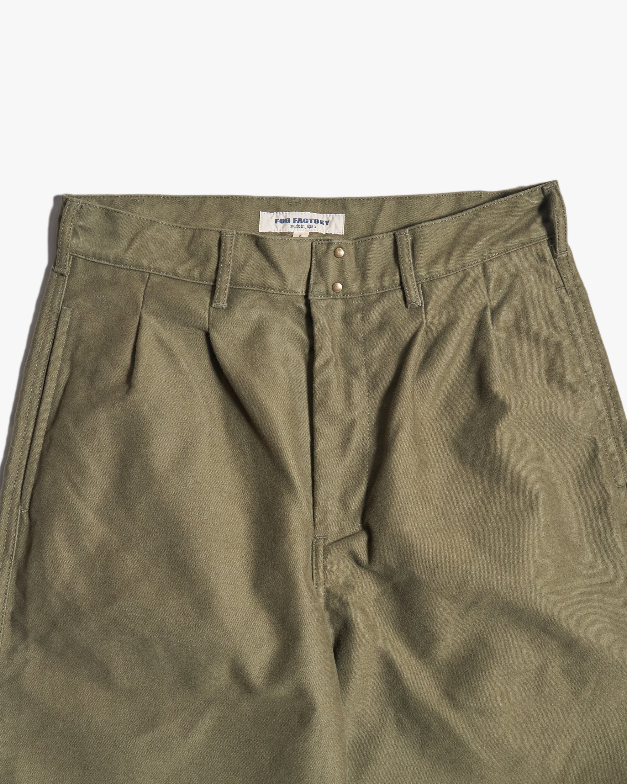 FOB Factory F0543 Heavy Moleskin Regular Fit Trousers - Olive - Image 3