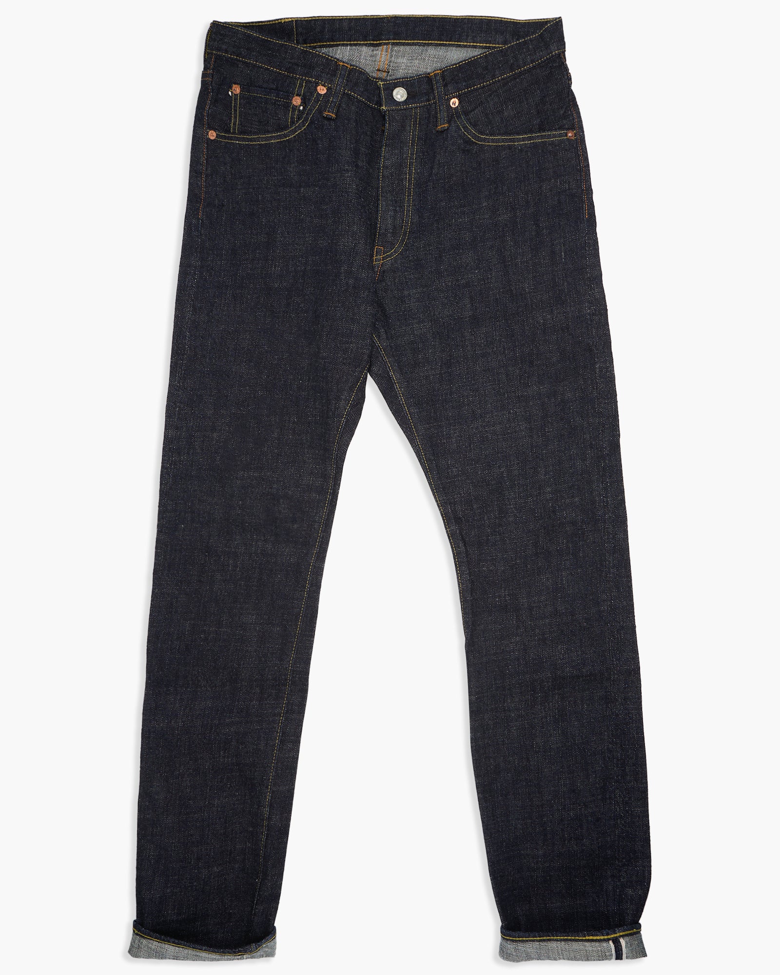 FOB Factory F147 14oz Supima G3 Selvedge Denim Slim Tapered Mens Jeans - Onewash - Image 4