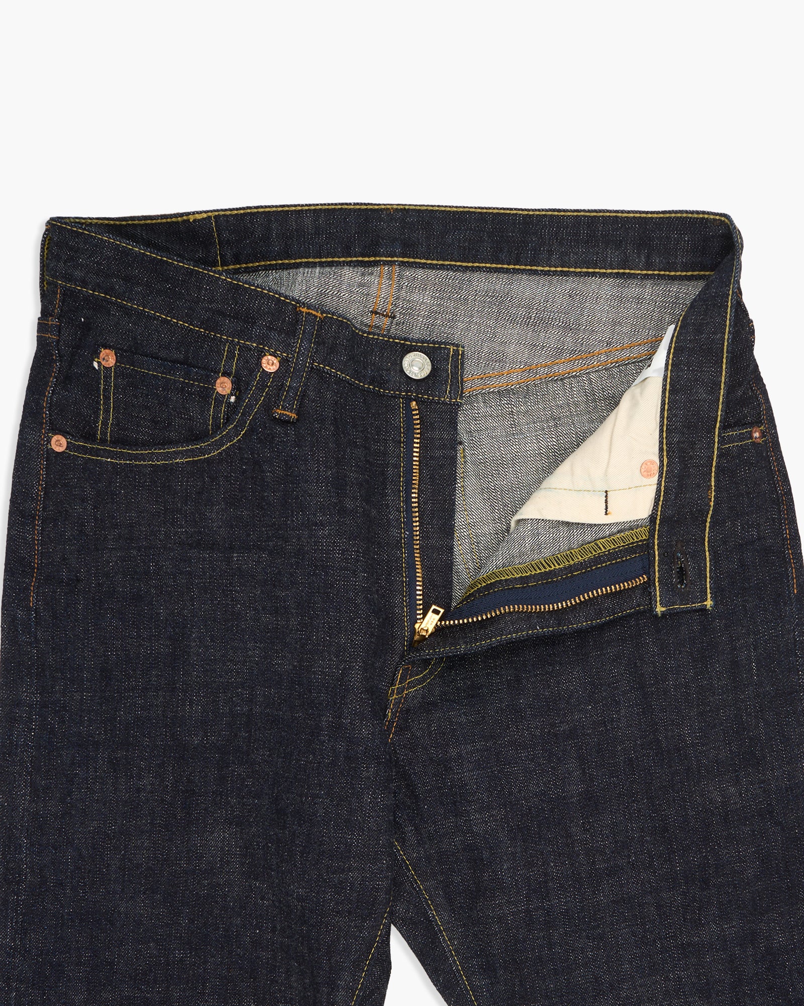 FOB Factory F147 14oz Supima G3 Selvedge Denim Slim Tapered Mens Jeans - Onewash - Image 5