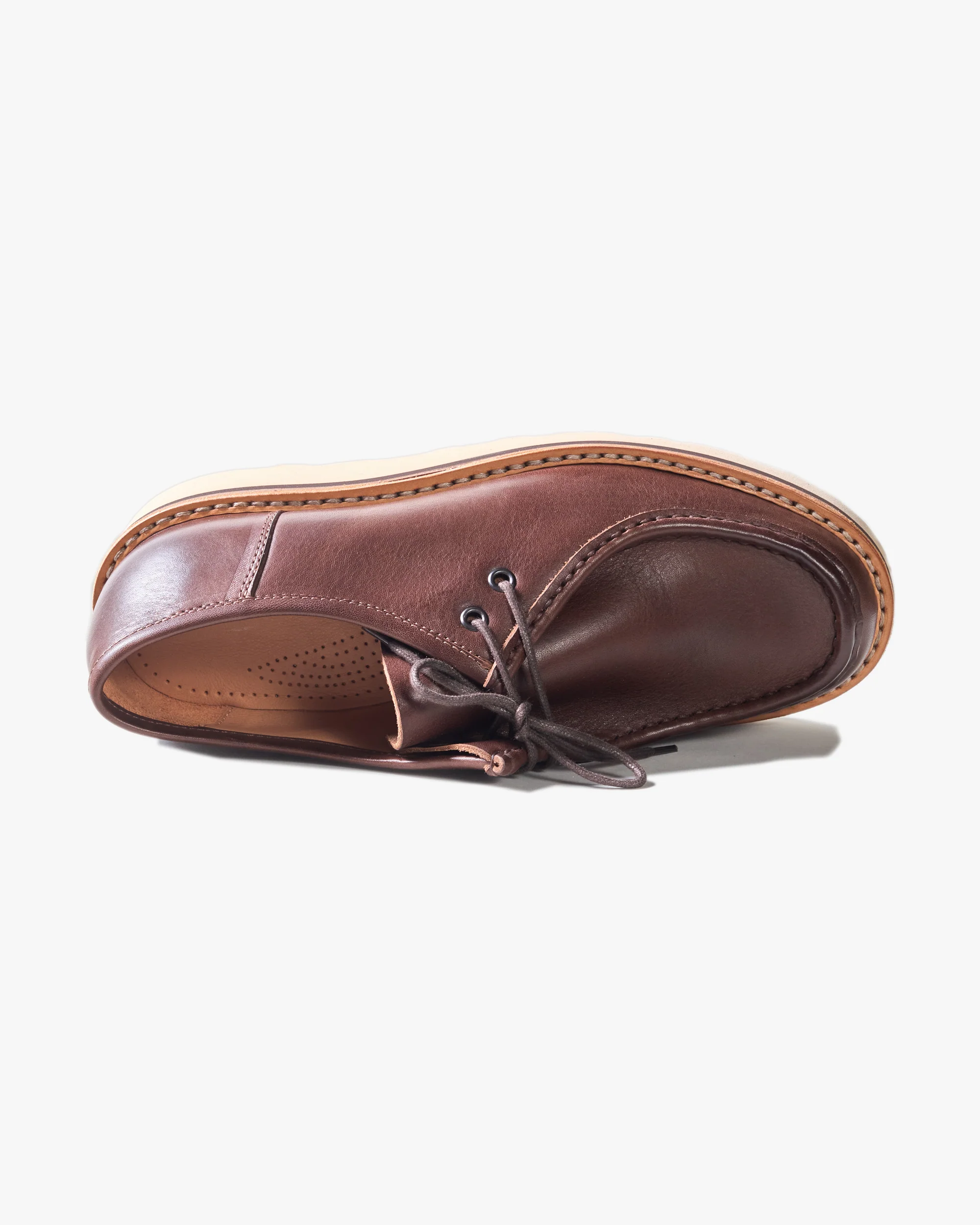 Fracap W147 Leather Derby Shoes - Corteccia / Beige Cristy Sole - Image 3