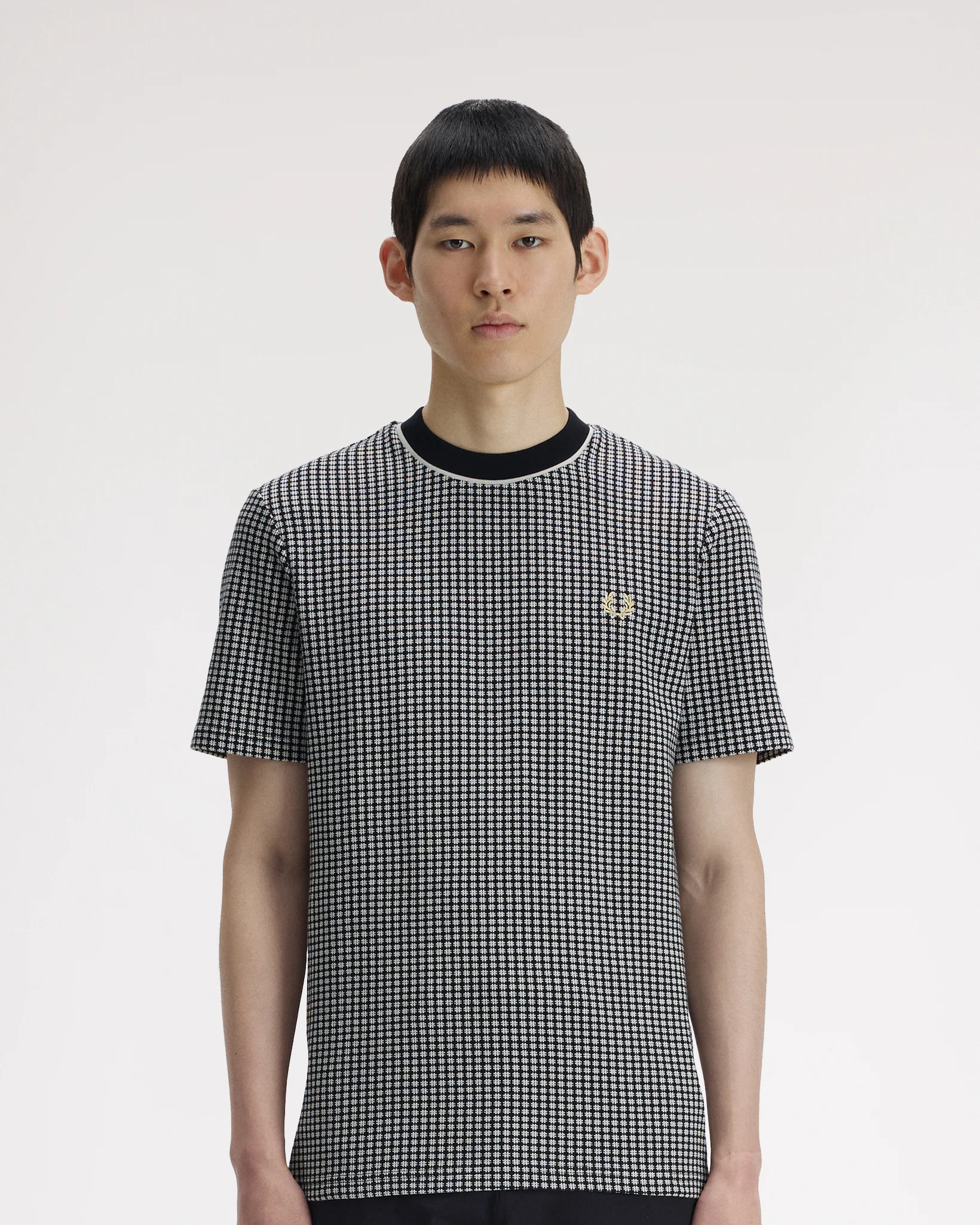 Fred Perry Chequerboard T-Shirt - Black - Image 2