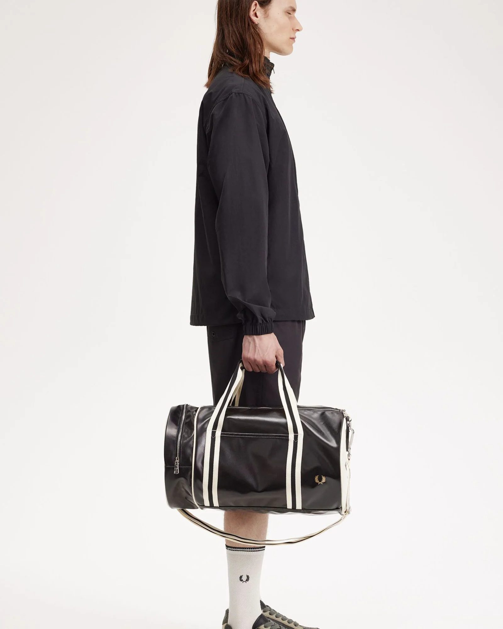 Fred Perry Classic Barrel Bag - Black / Ecru - Image 4