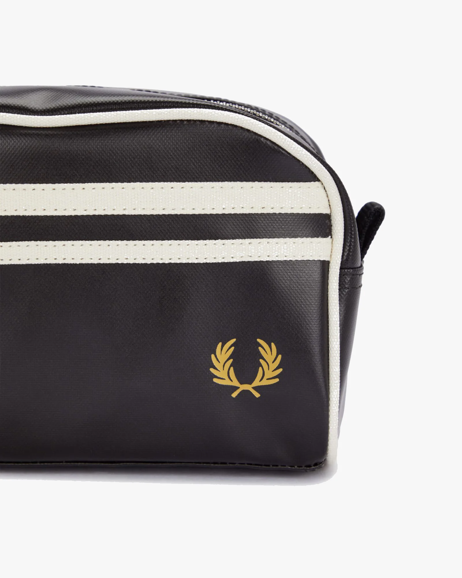 Fred Perry Coated Polyester Laurel Wreath Wash Bag - Black / Ecru - Image 5