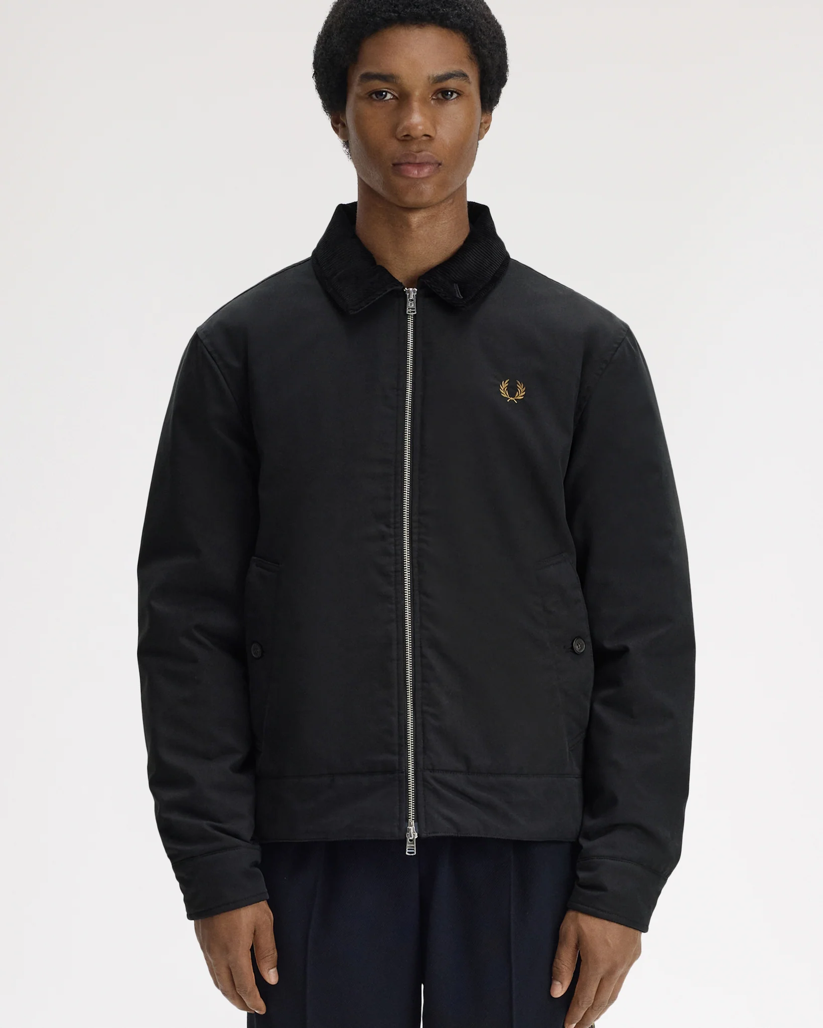 Fred Perry Cotton Caban Jacket - Black - Image 2