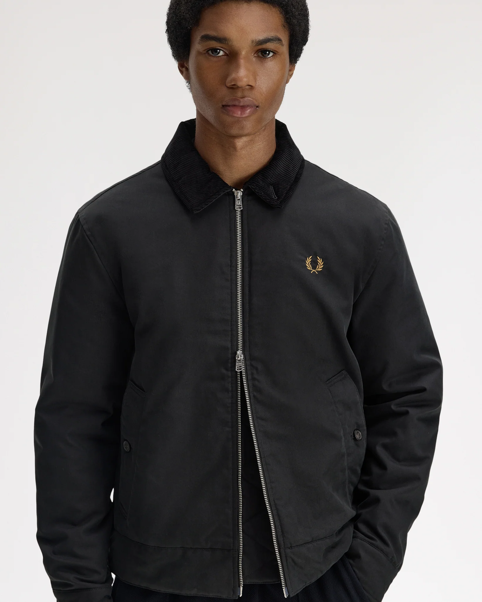 Fred Perry Cotton Caban Jacket - Black - Image 7