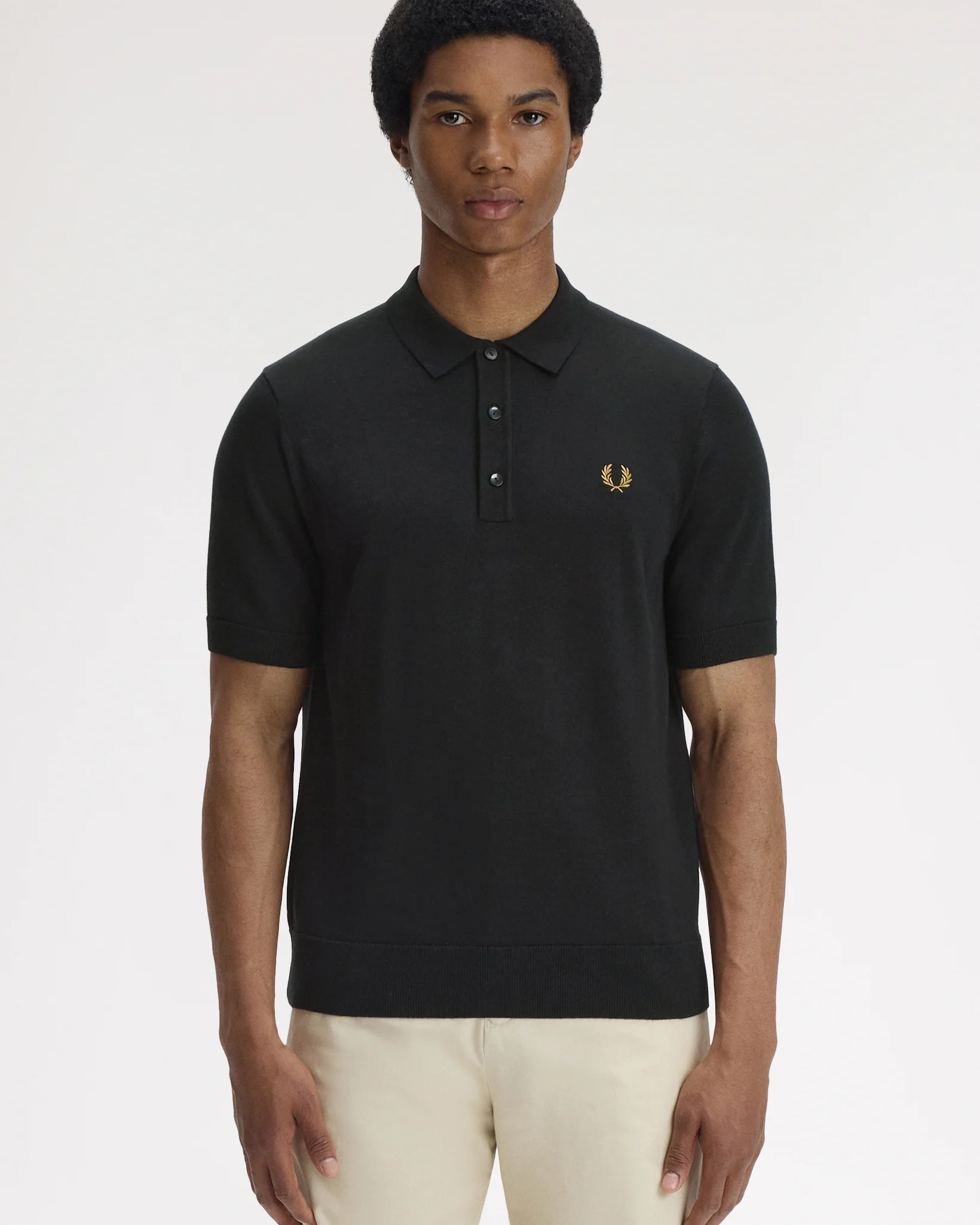 Fred Perry SUPIMA® Cotton Knitted Polo Shirt - Black - Image 2