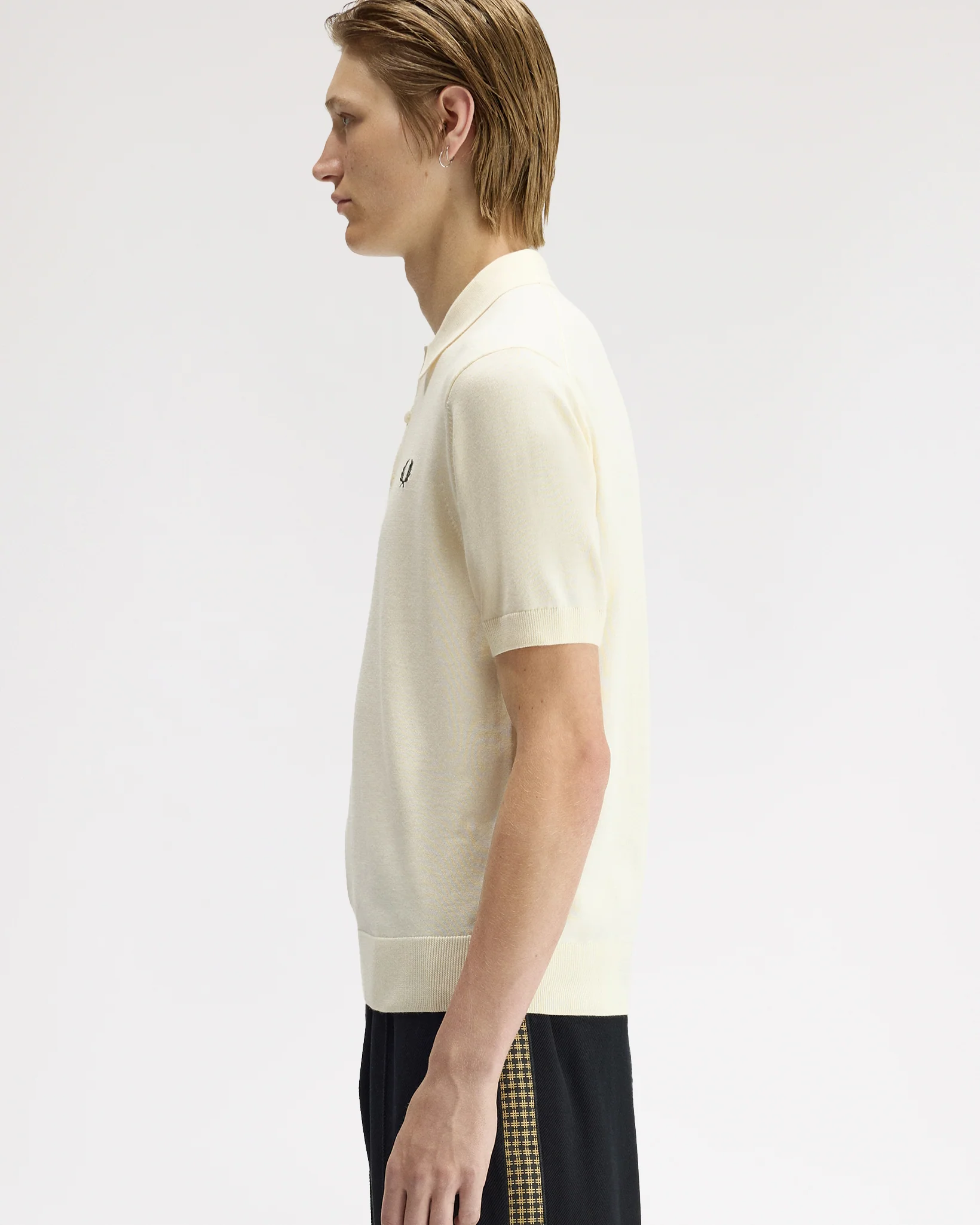 Fred Perry SUPIMA® Cotton Knitted Polo Shirt - Ecru - Image 4