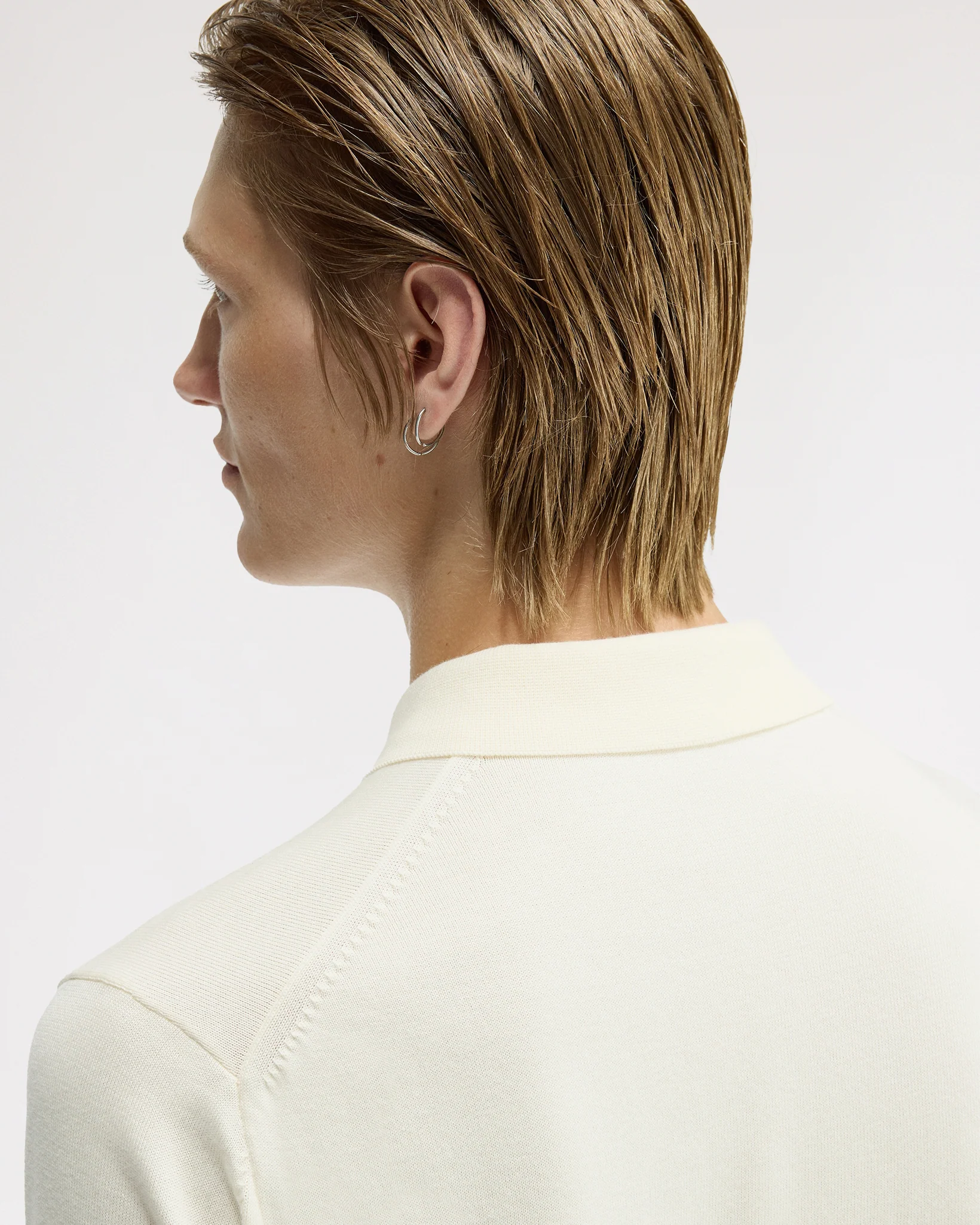 Fred Perry SUPIMA® Cotton Knitted Polo Shirt - Ecru - Image 7