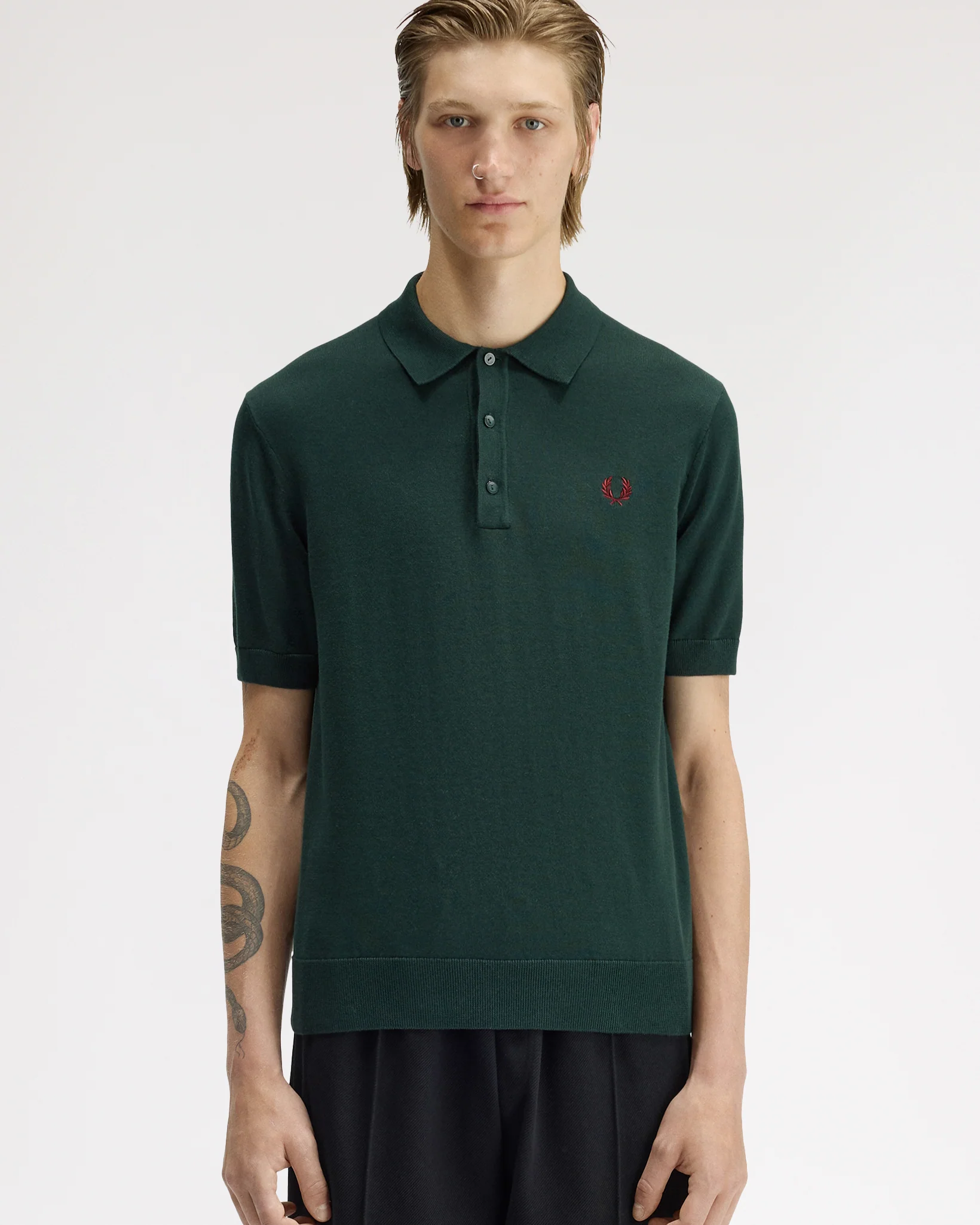 Fred Perry SUPIMA® Cotton Knitted Polo Shirt - Grassroots - Image 2