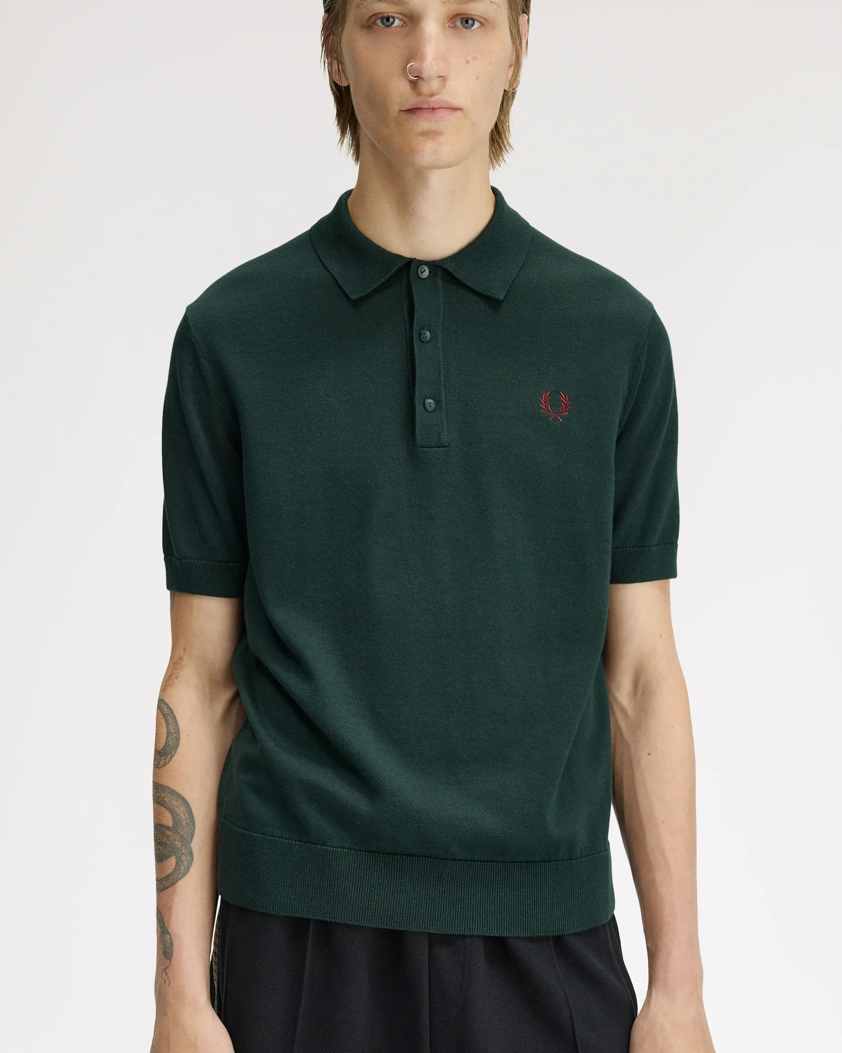 Fred Perry SUPIMA® Cotton Knitted Polo Shirt - Grassroots - Image 4