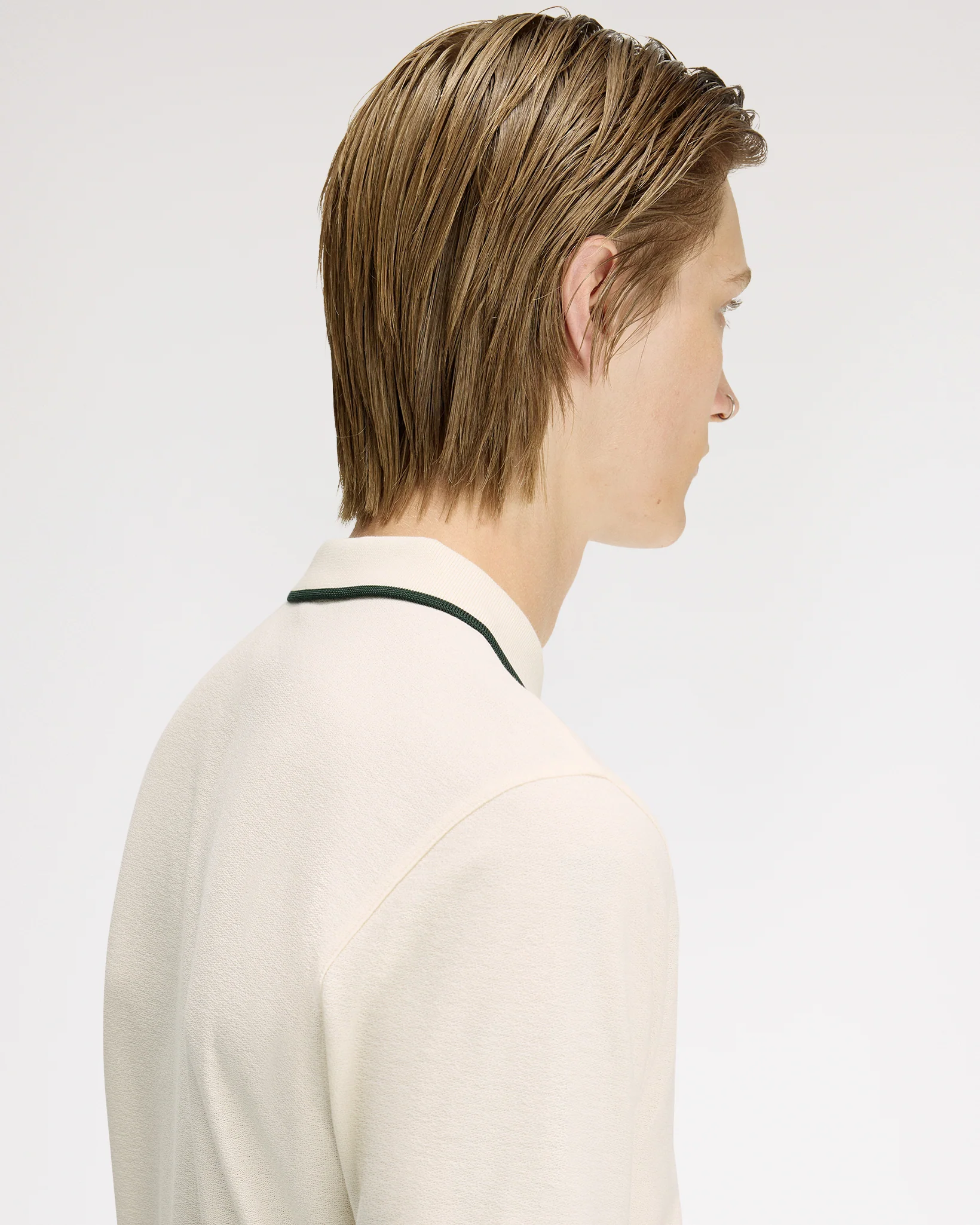 Fred Perry Crepe Pique Polo Shirt - Ecru - Image 7