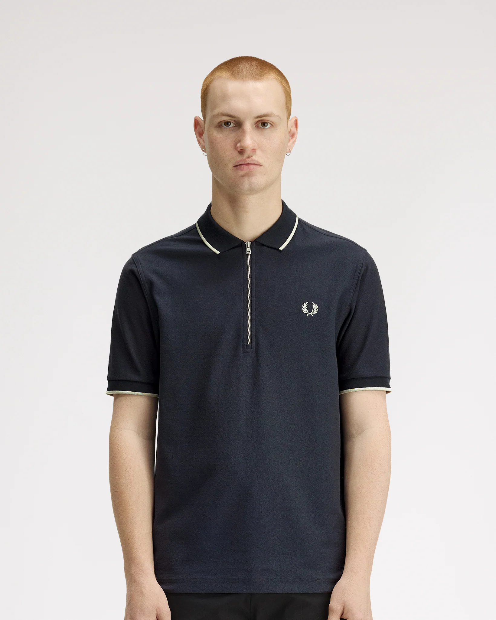 Fred Perry Crepe Pique Polo Shirt - Navy - Image 2