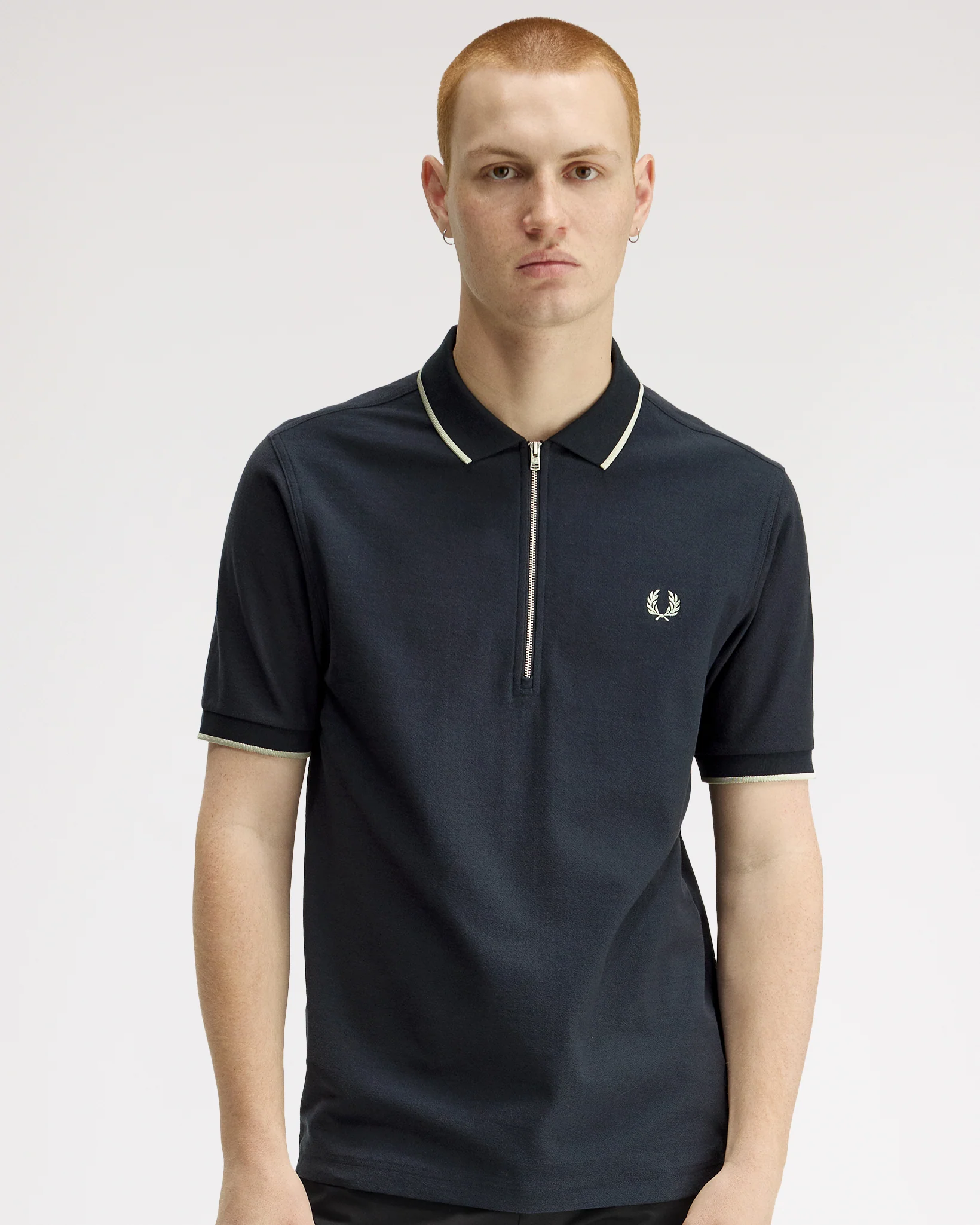 Fred Perry Crepe Pique Polo Shirt - Navy - Image 3