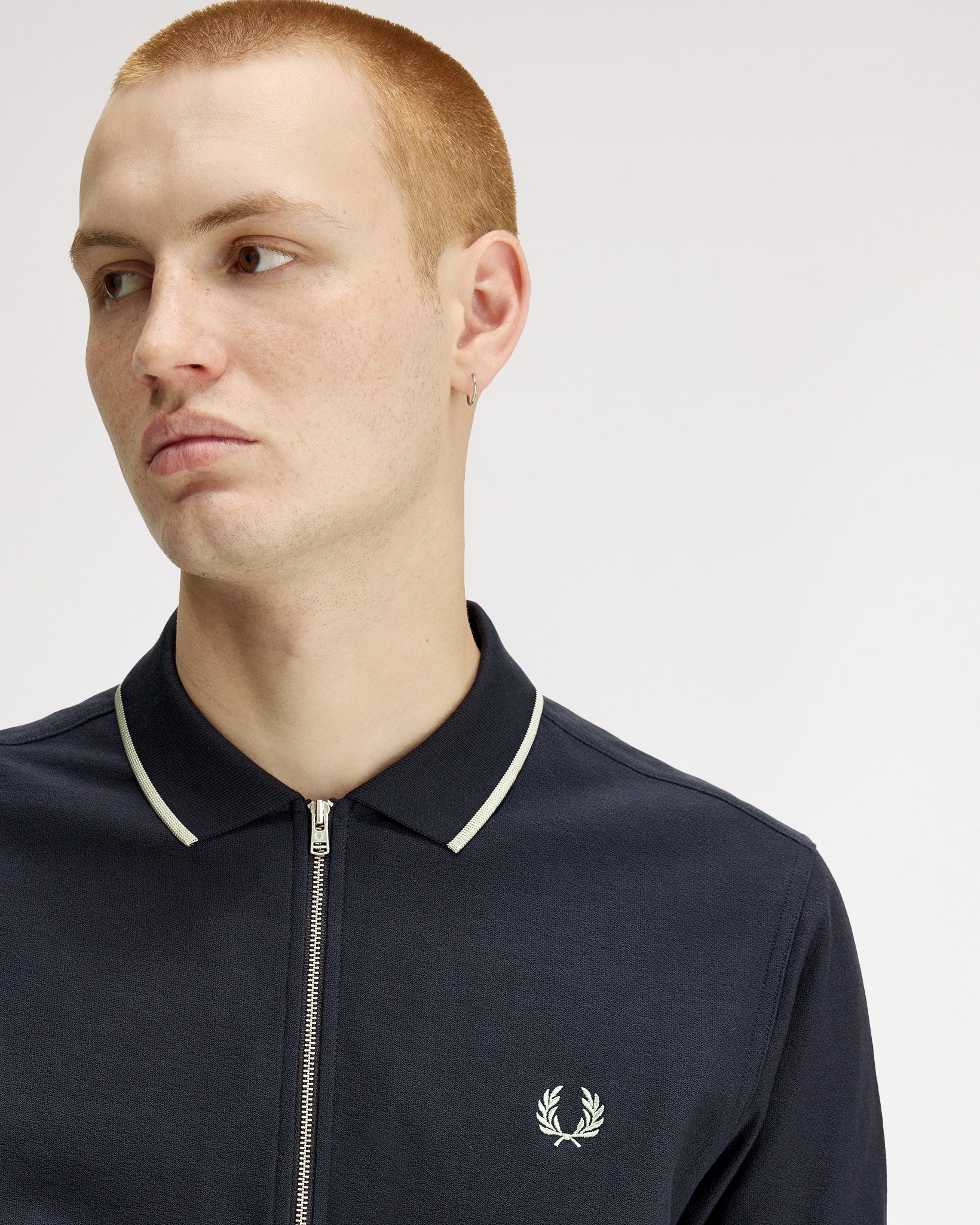 Fred Perry Crepe Pique Polo Shirt - Navy - Image 6