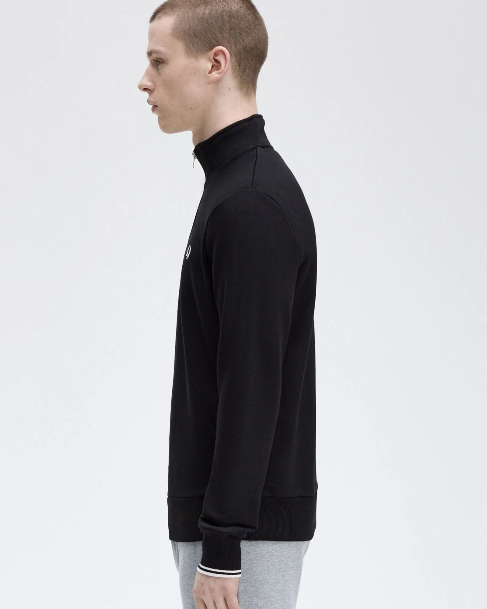 Fred Perry Half Zip Sweatshirt - Black - Image 4