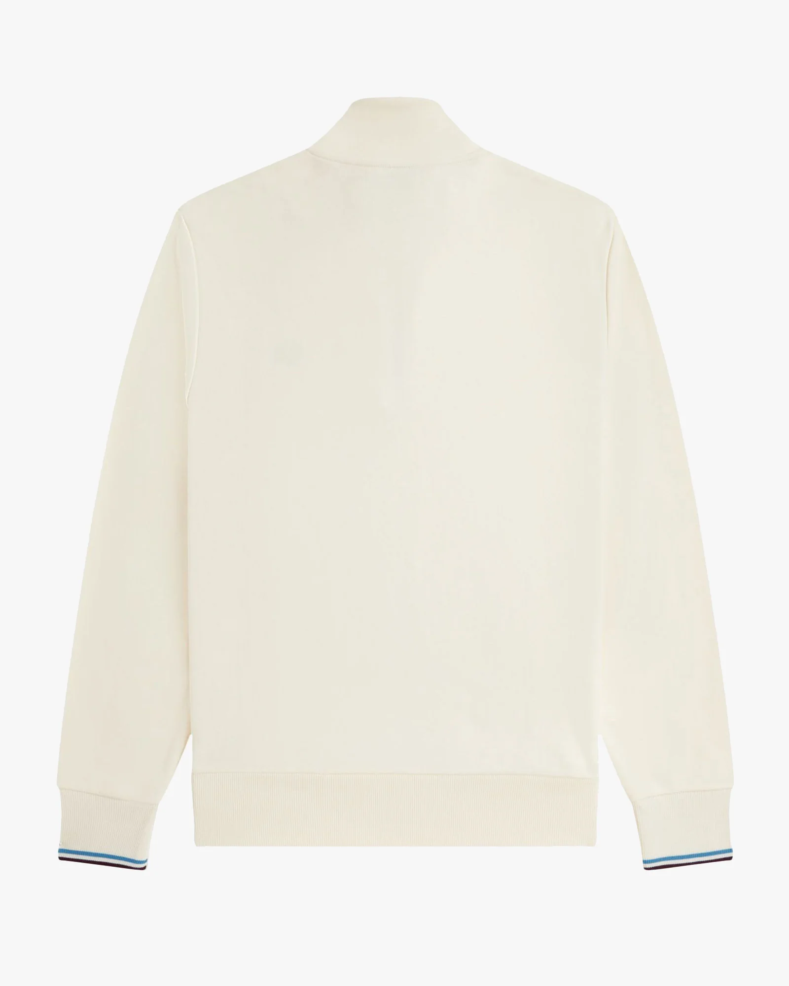 Fred Perry Half Zip Sweatshirt - Ecru / Court Blue / Oxblood - Image 8