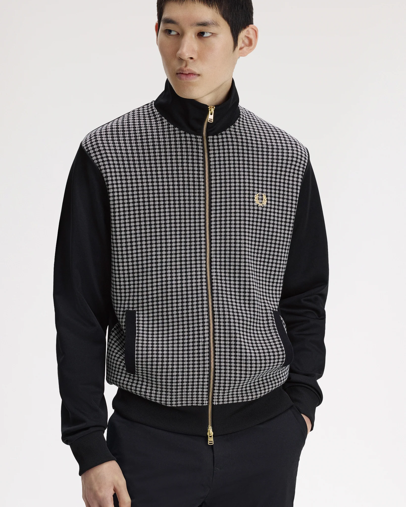 Fred Perry Knitted Front Track Jacket - Black - Image 3