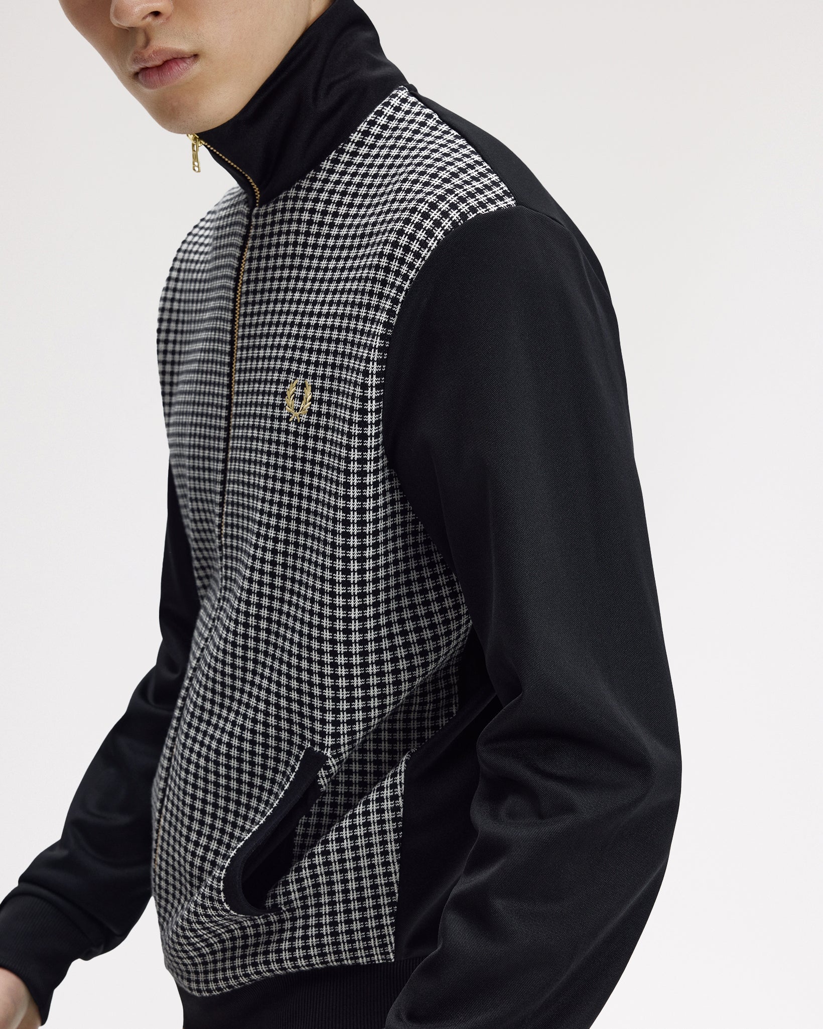 Fred Perry Knitted Front Track Jacket - Black - Image 8
