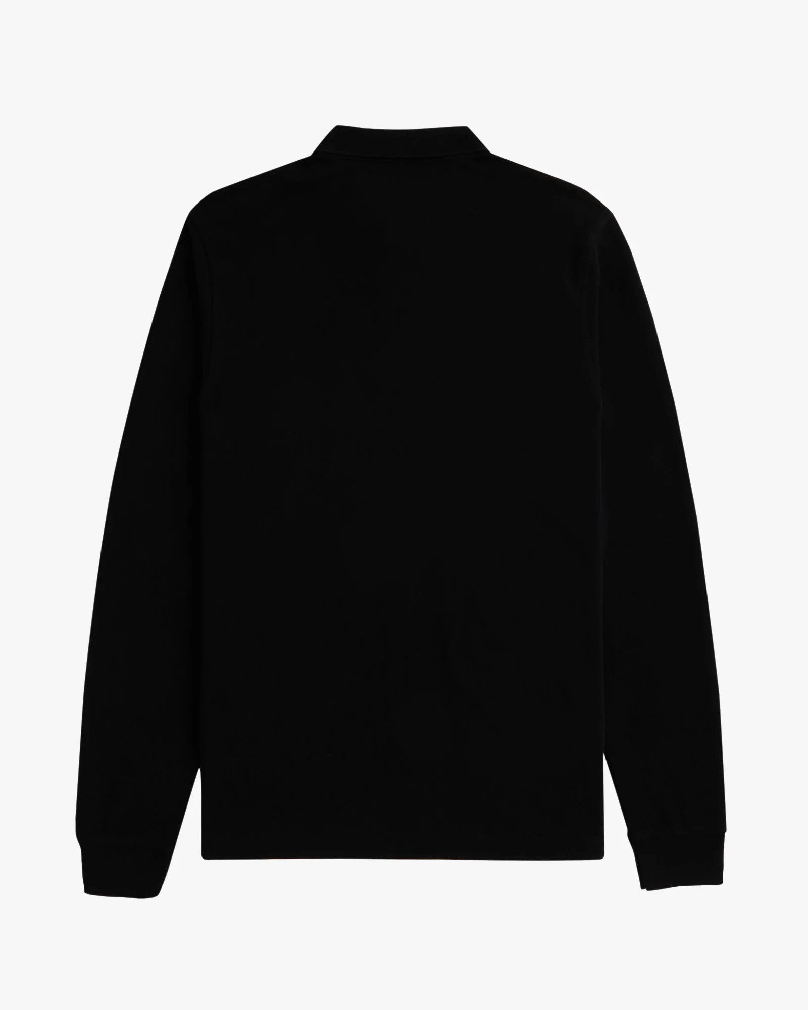 Fred Perry L/S Plain Polo Shirt - Black / White - Image 3