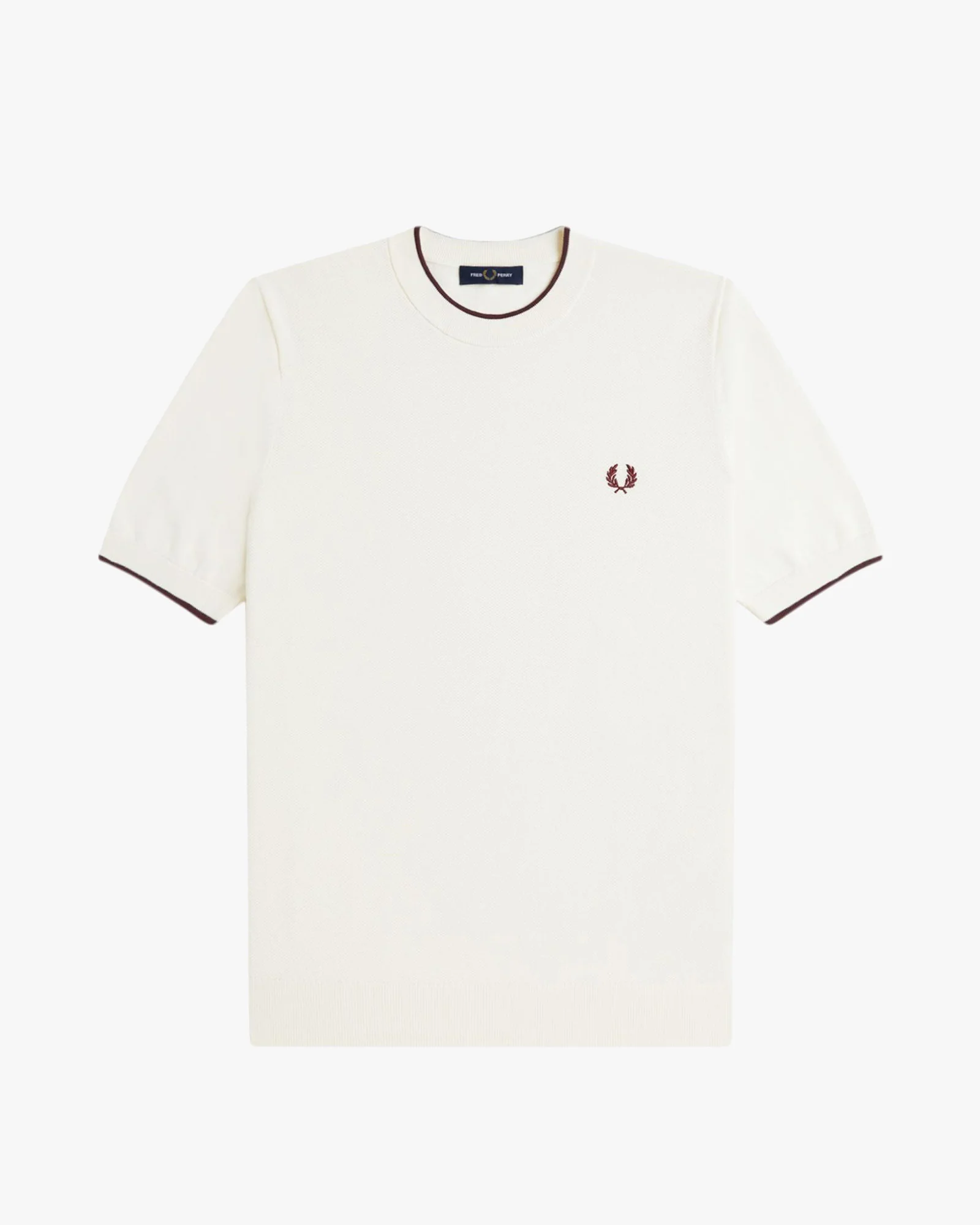 Fred Perry Pique Stitch Knitted Tee - Ecru