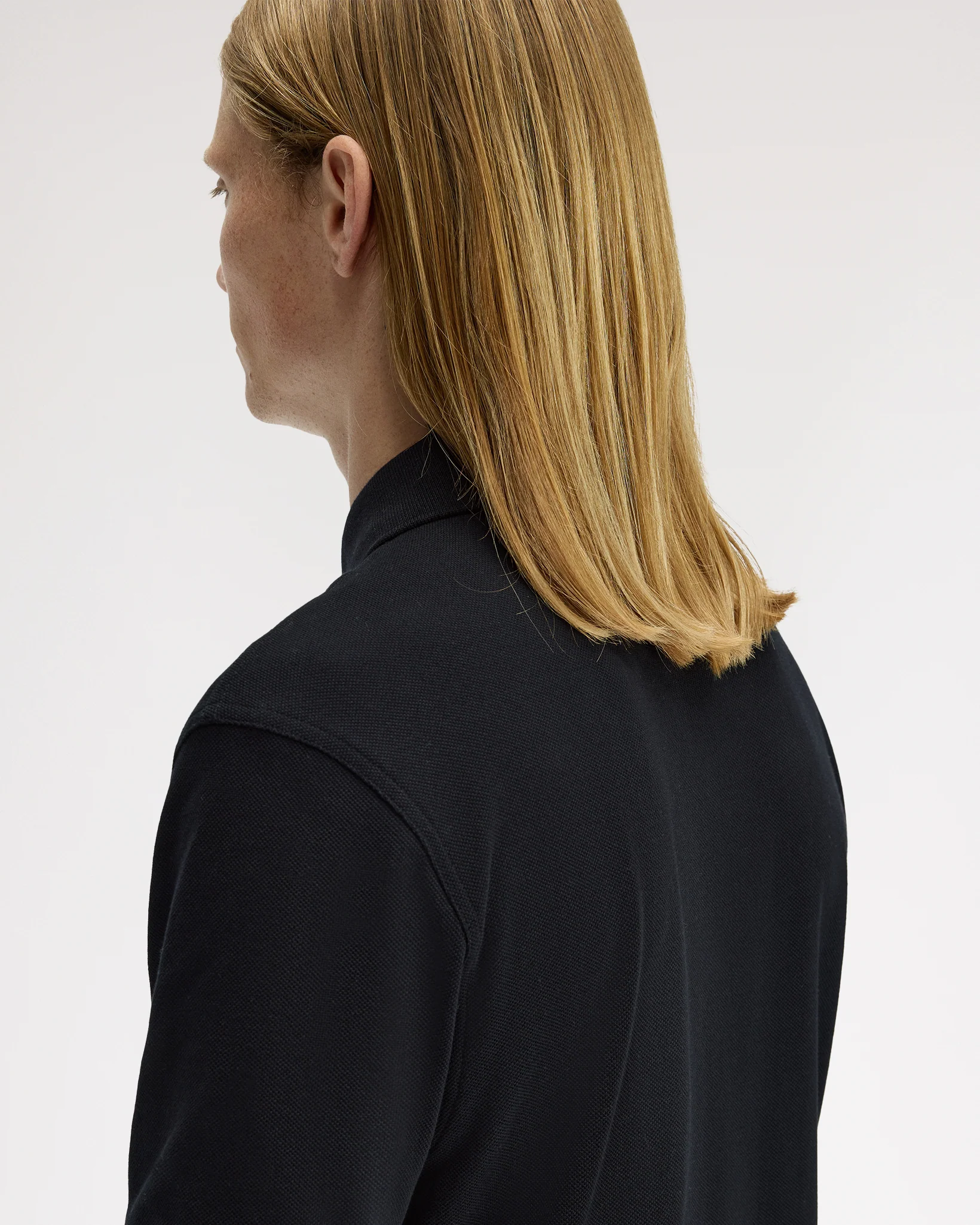 Fred Perry Plain Polo Shirt - Black / Dark Caramel - Image 6