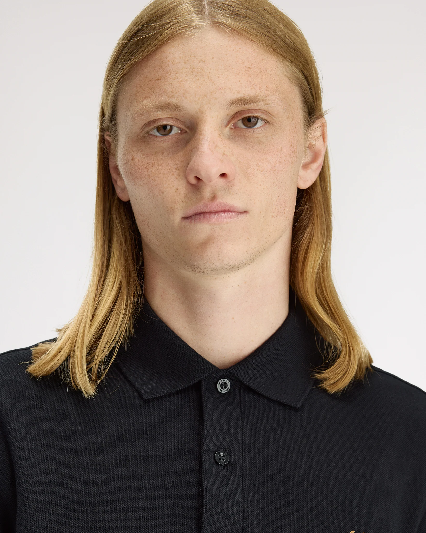 Fred Perry Plain Polo Shirt - Black / Dark Caramel - Image 7
