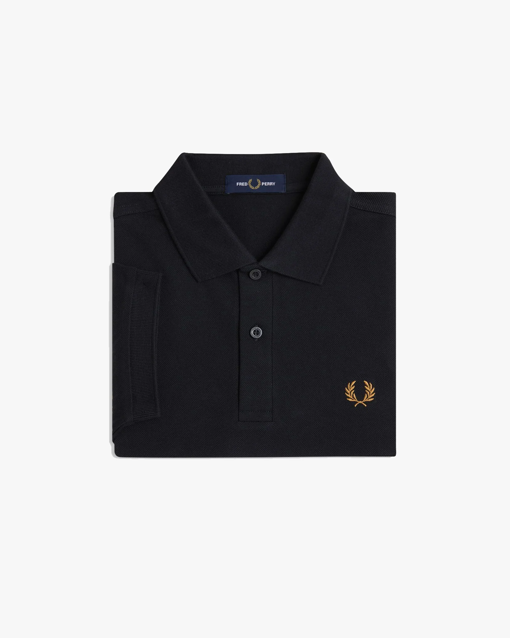 Fred Perry Plain Polo Shirt - Black / Dark Caramel - Image 8