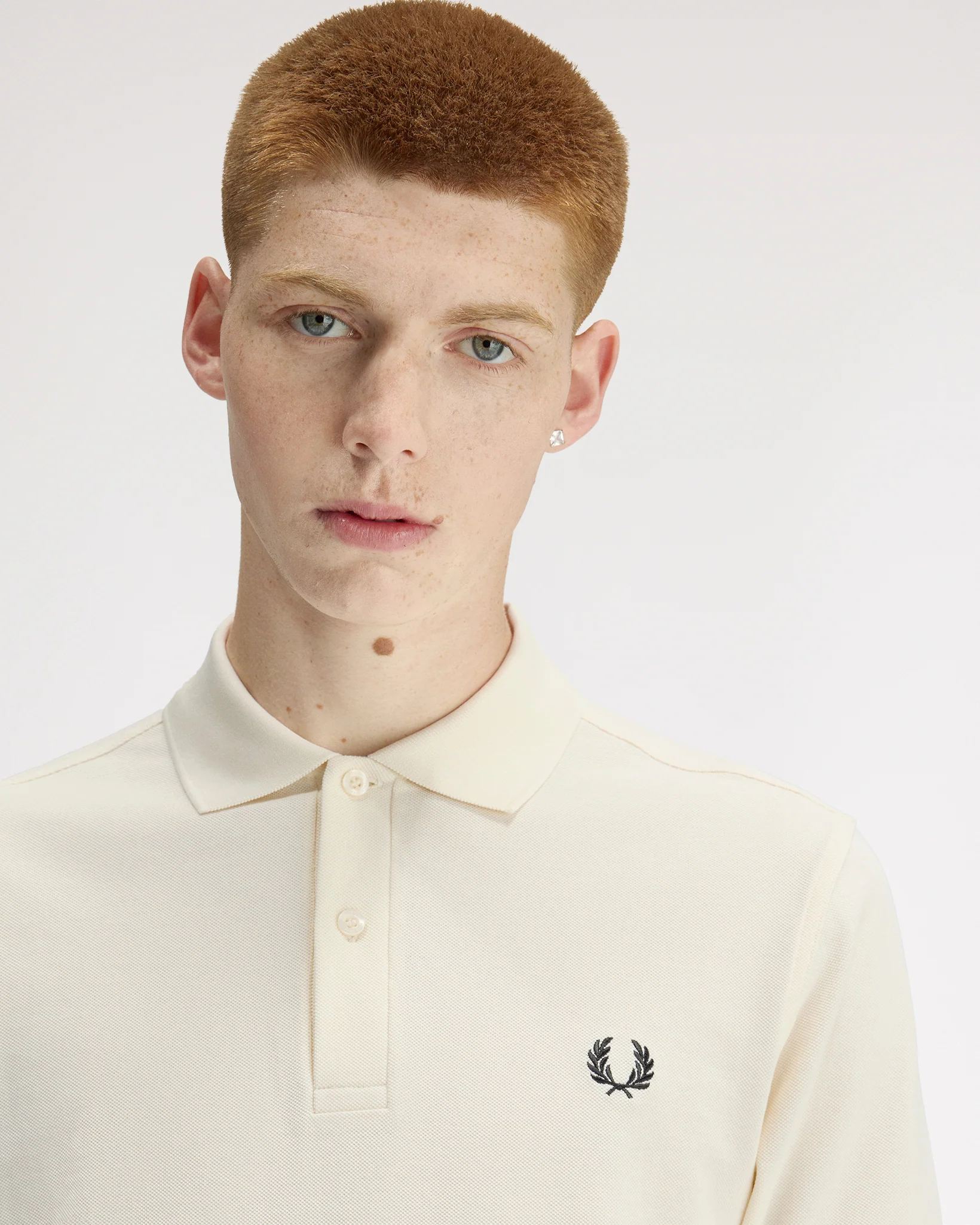 Fred Perry Plain Polo Shirt - Ecru / Grassroots - Image 5