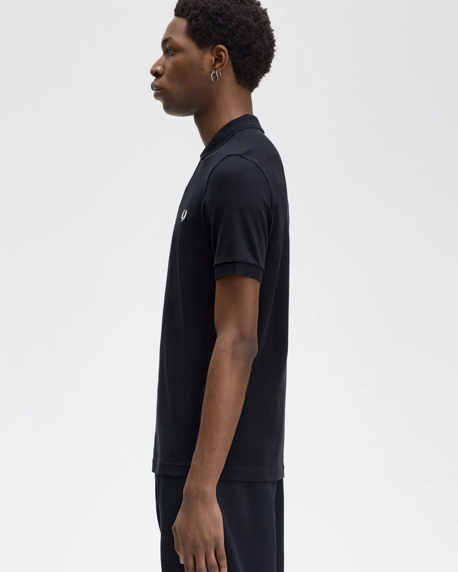 Fred Perry Plain Polo Shirt - Navy / Snow White - Image 4