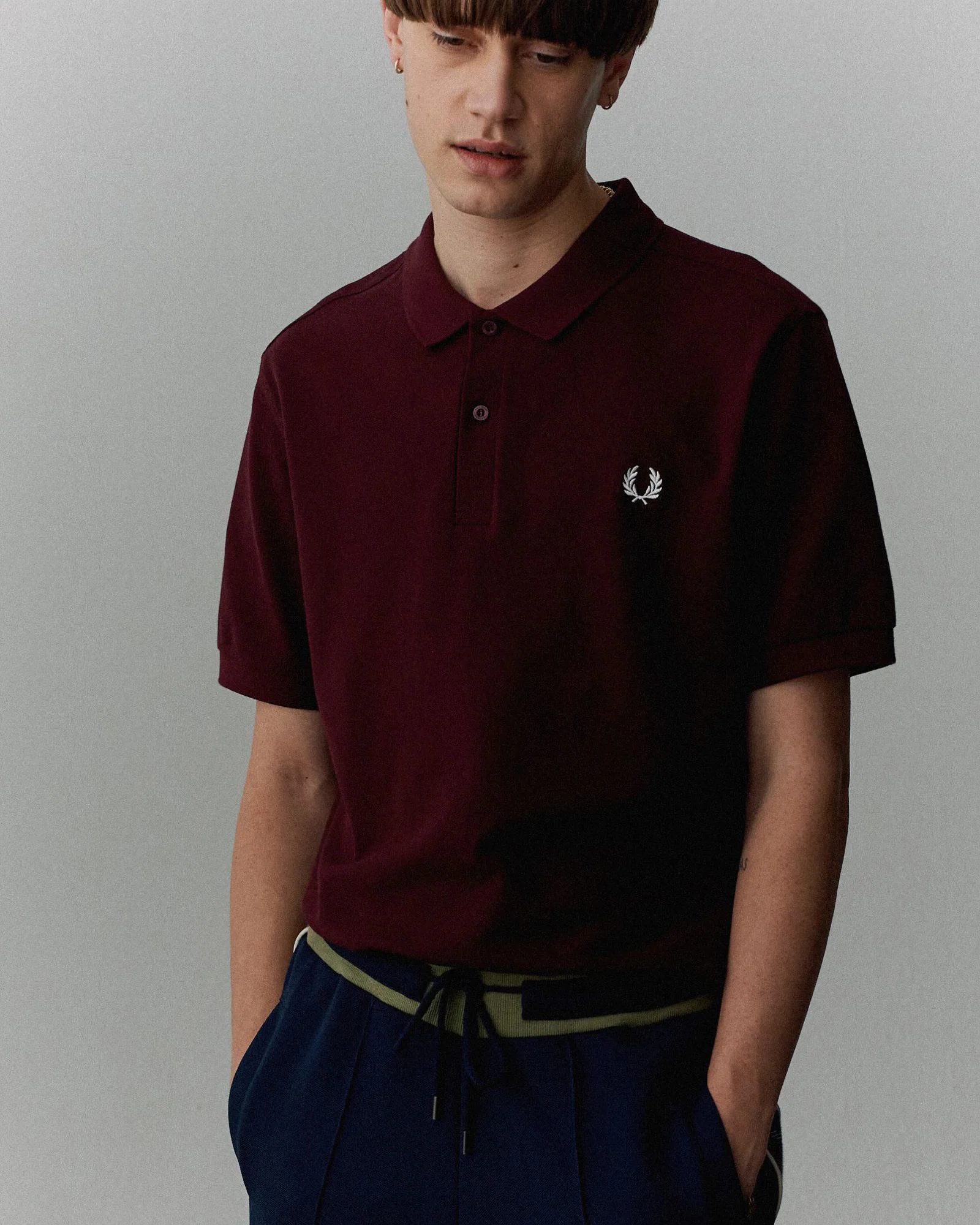 Fred Perry Plain Polo Shirt - Oxblood / Ecru - Image 6