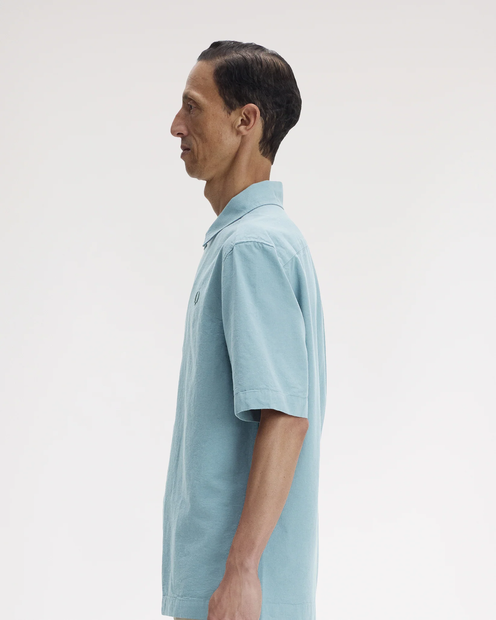 Fred Perry Pocket Detail S/S Shirt - Stockport Blue - Image 3