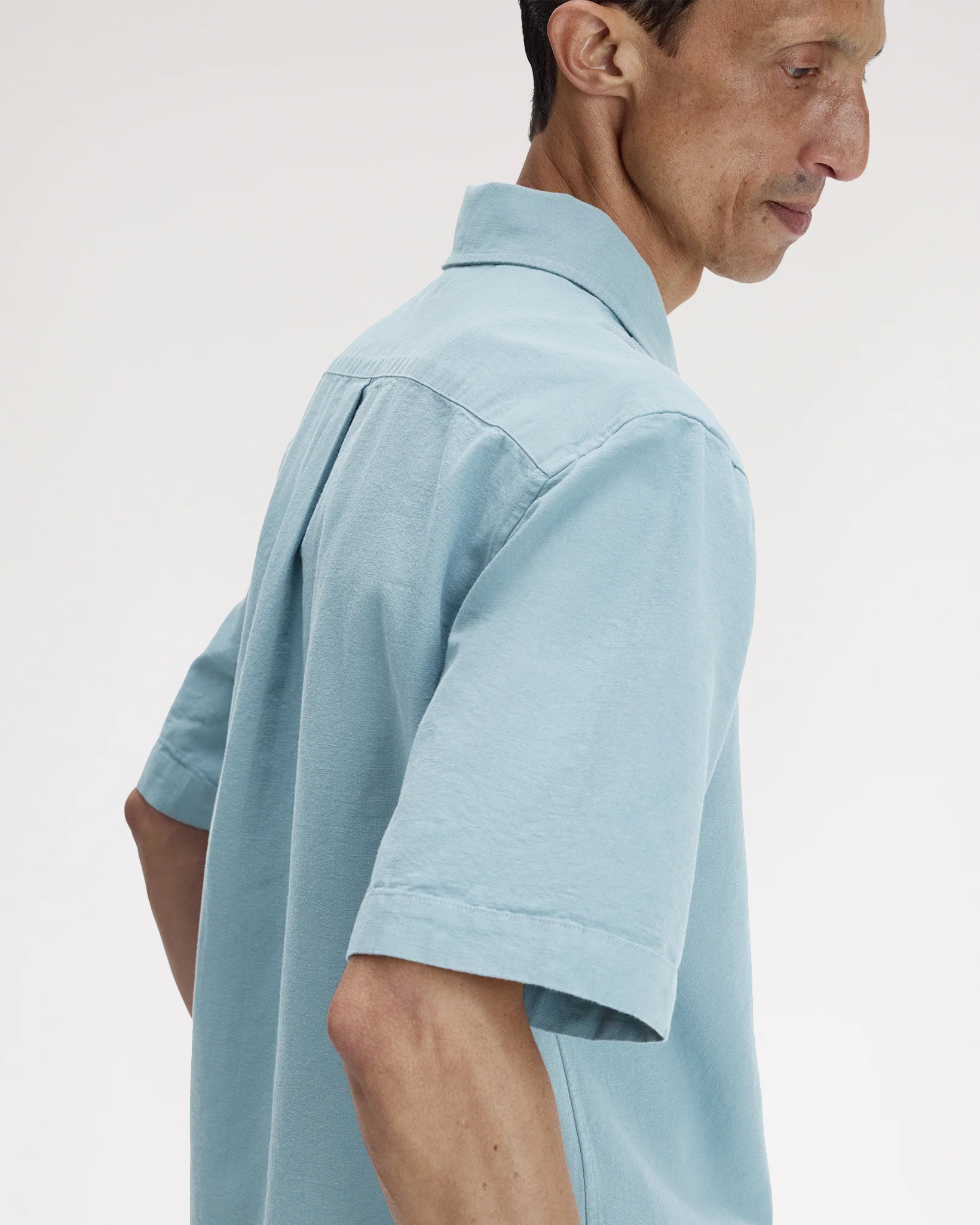 Fred Perry Pocket Detail S/S Shirt - Stockport Blue - Image 4