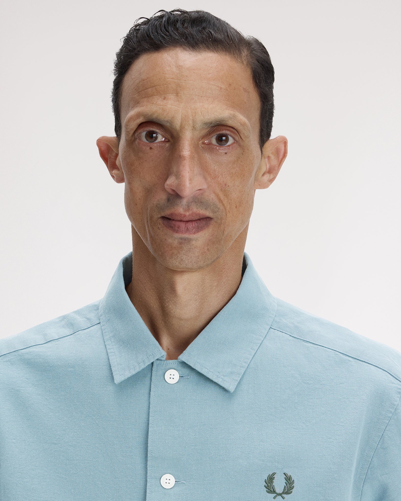 Fred Perry Pocket Detail S/S Shirt - Stockport Blue - Image 5