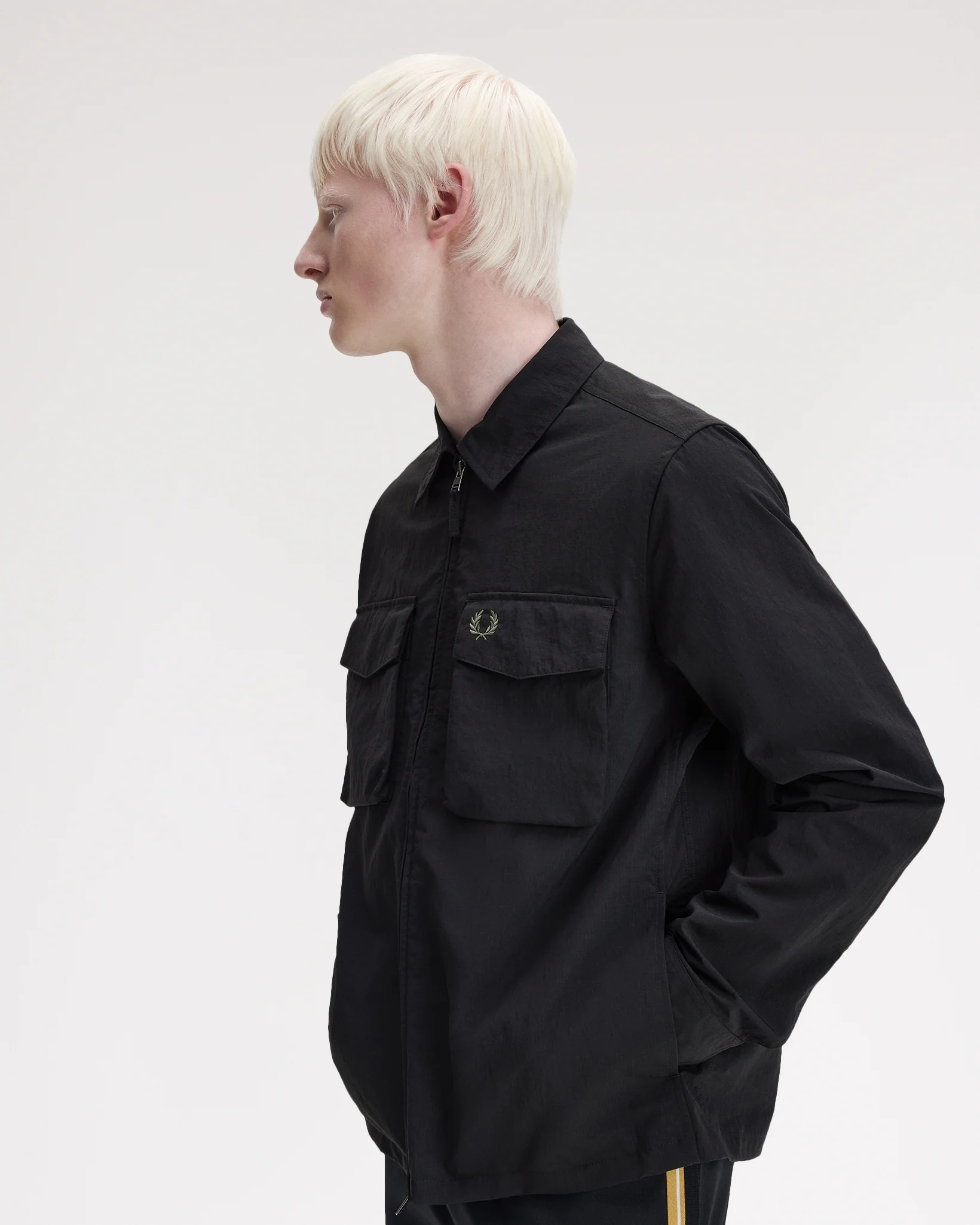 Fred Perry Ripstop Pocket Overshirt - Black - Image 4