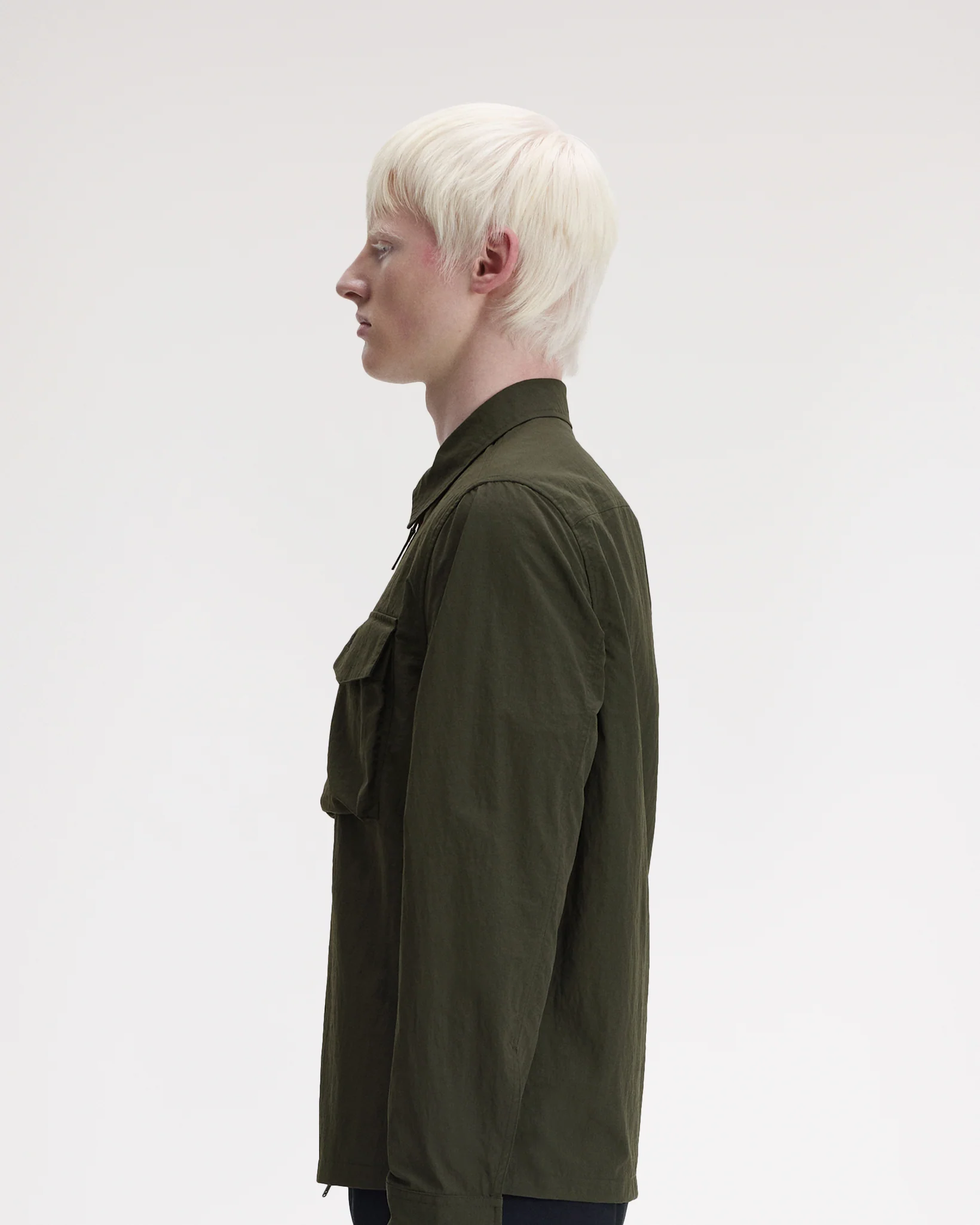 Fred Perry Ripstop Pocket Overshirt - Hunting Green - Image 3