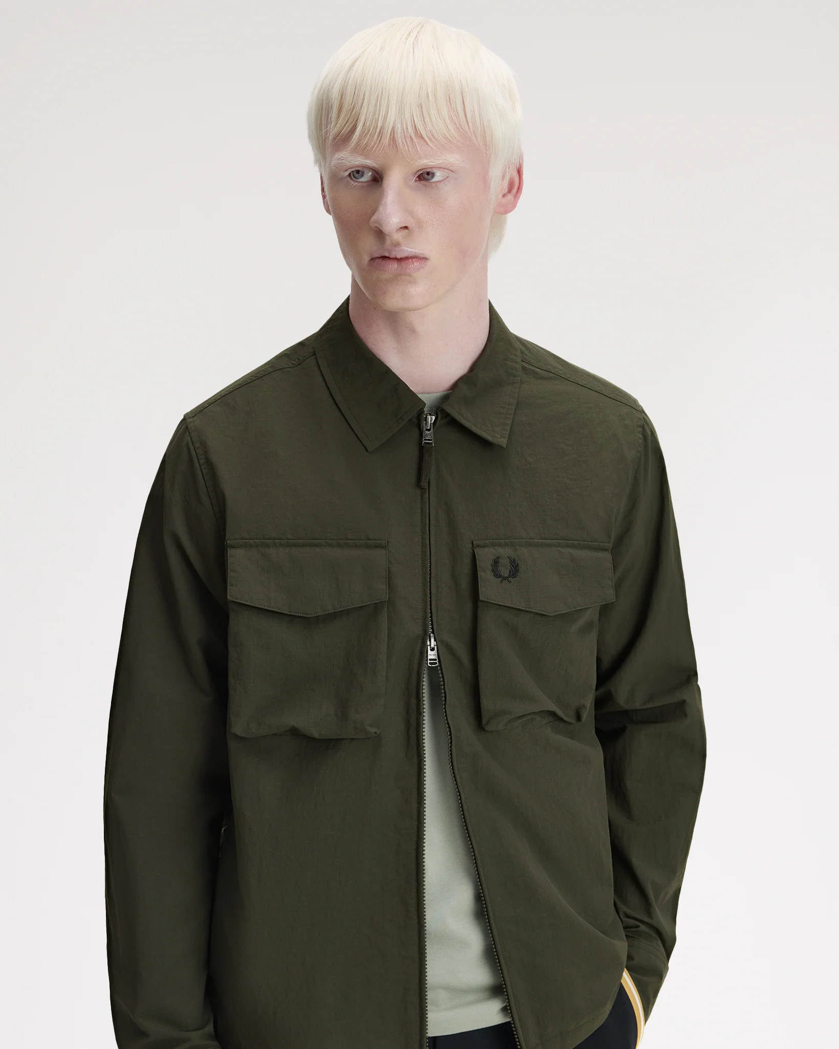 Fred Perry Ripstop Pocket Overshirt - Hunting Green - Image 5