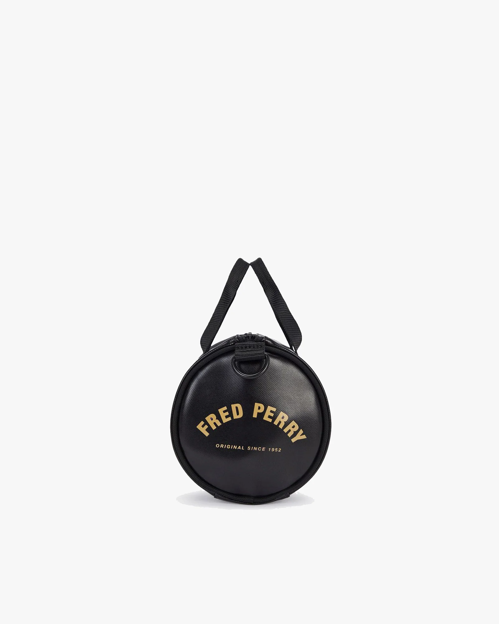 Fred Perry Tonal Classic Mini Barrel Bag - Black / Gold - Image 3