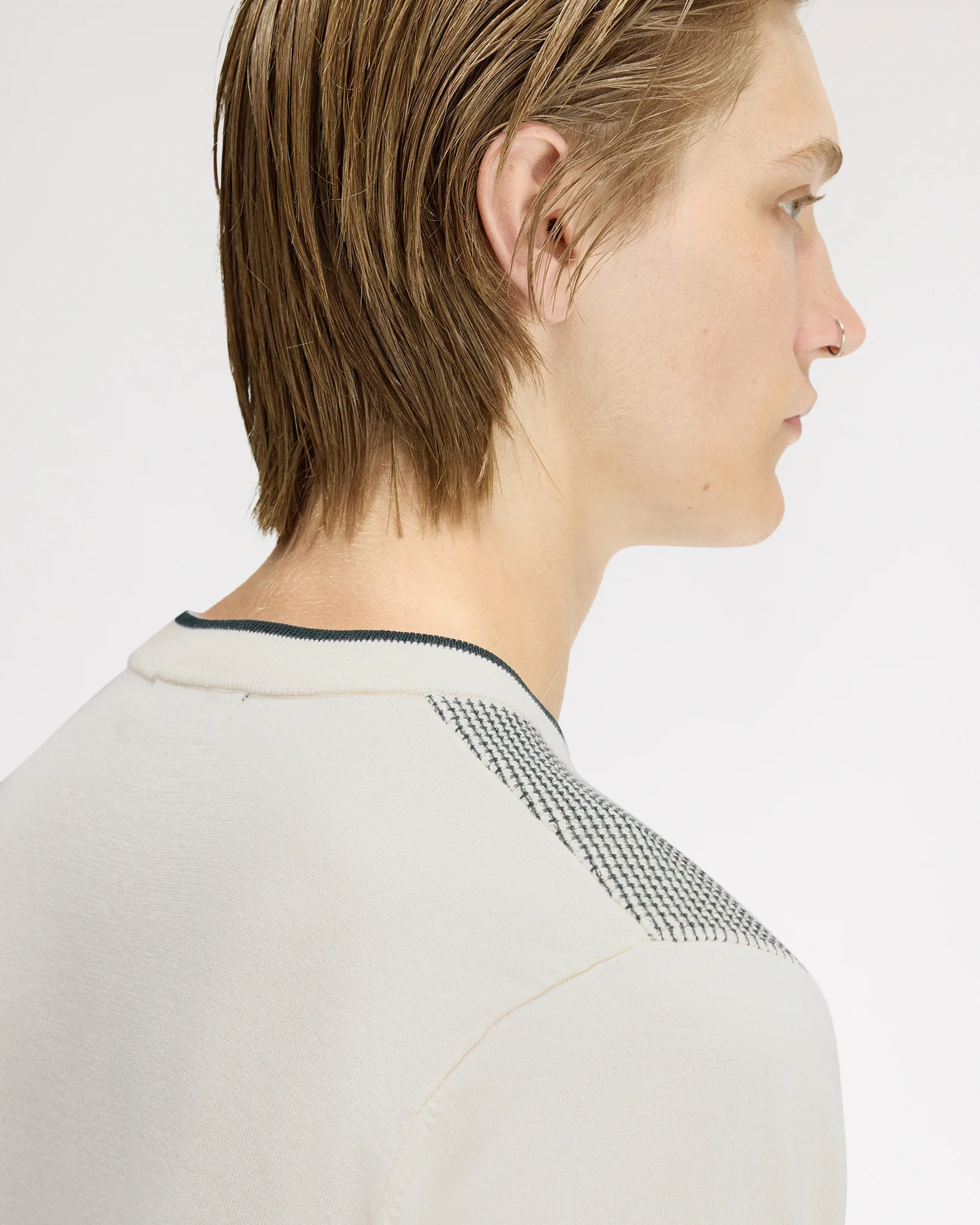 Fred Perry Tonic Waffle Knitted T-Shirt - Ecru - Image 7