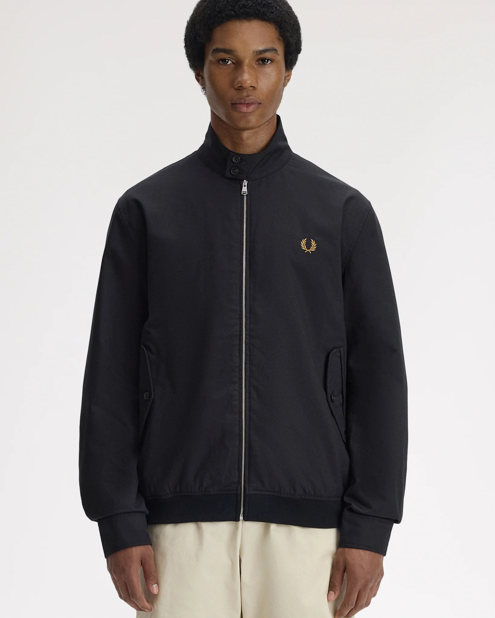 Fred Perry Twill Harrington Jacket - Black - Image 2