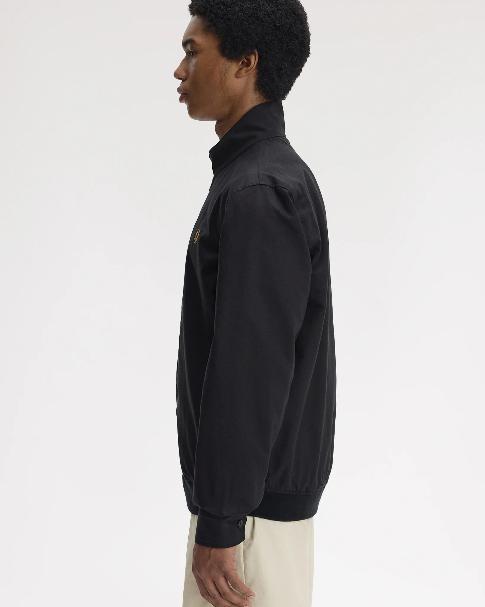 Fred Perry Twill Harrington Jacket - Black - Image 3