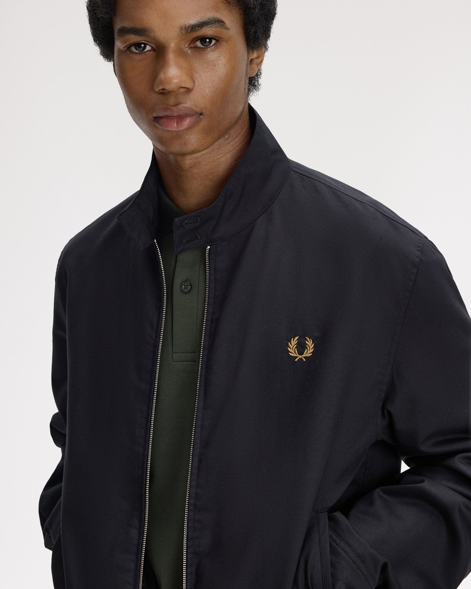 Fred Perry Twill Harrington Jacket - Black - Image 6
