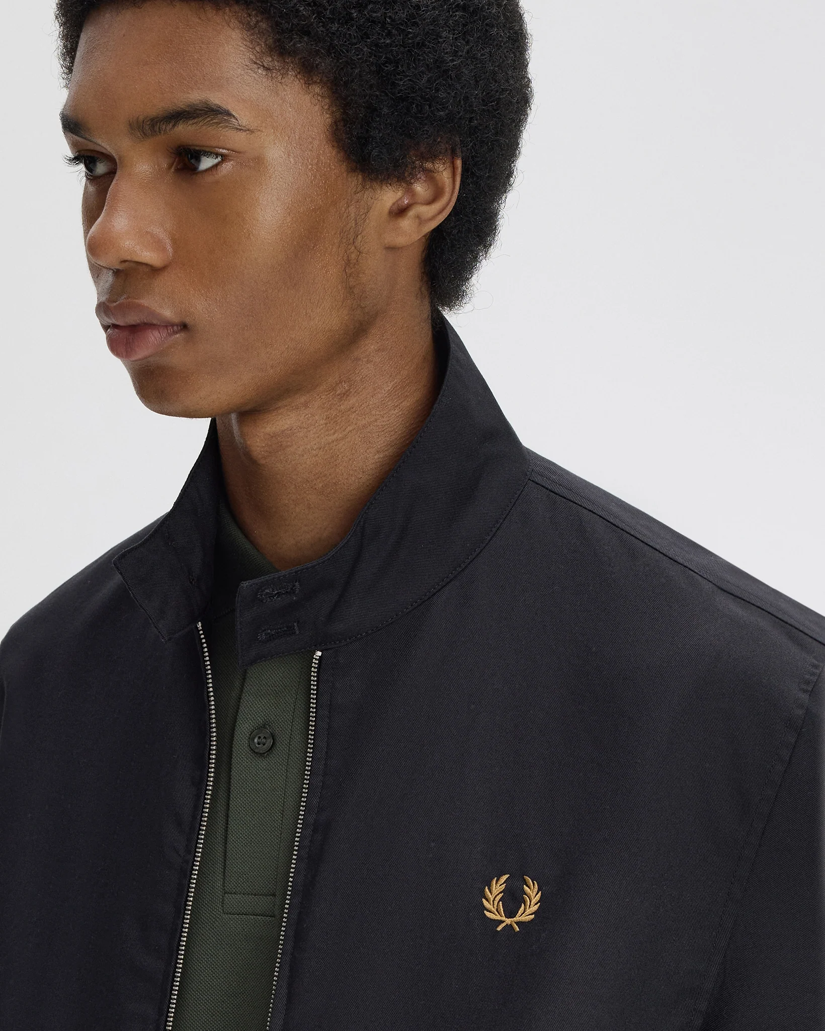 Fred Perry Twill Harrington Jacket - Black - Image 7