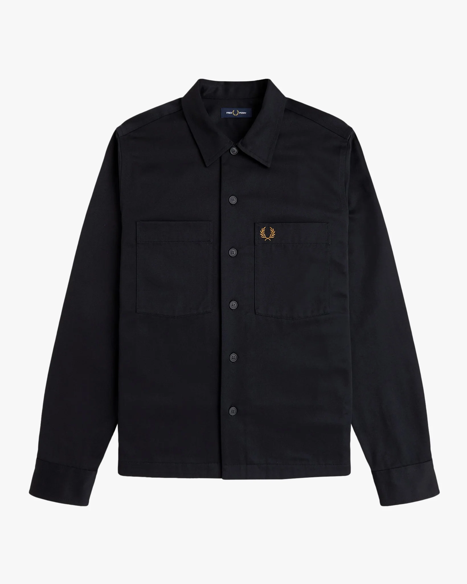 Fred Perry Twill Overshirt - Black