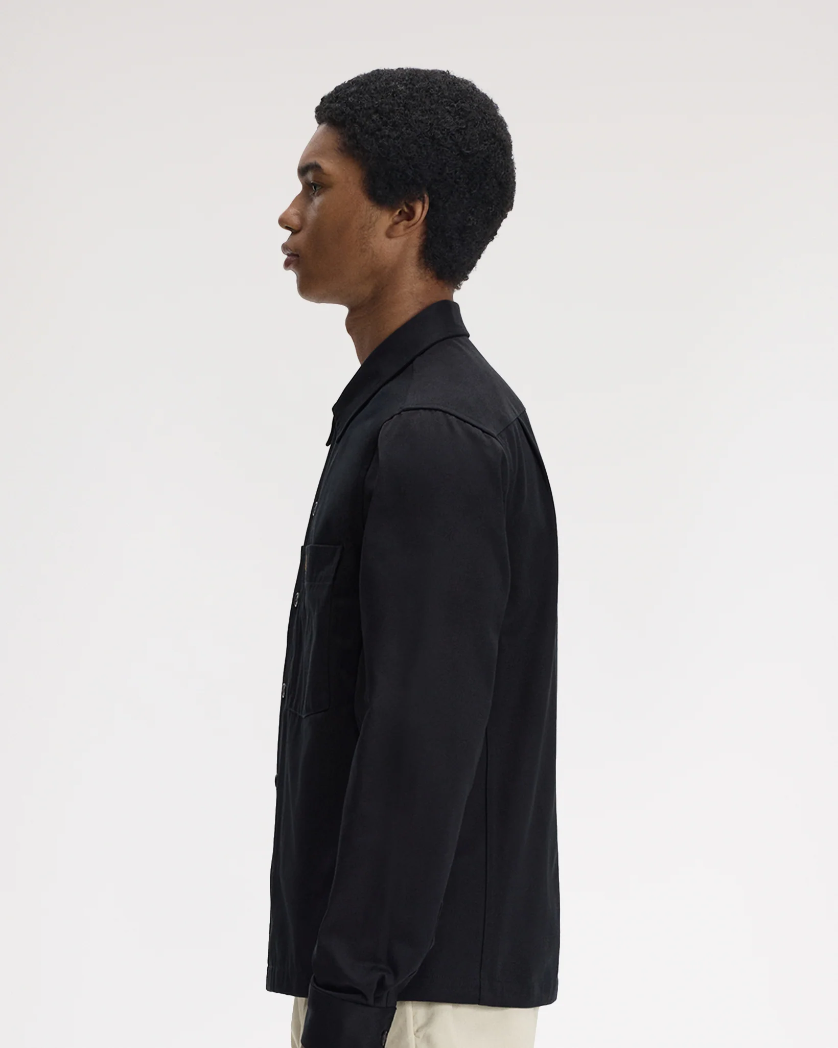 Fred Perry Twill Overshirt - Black - Image 3