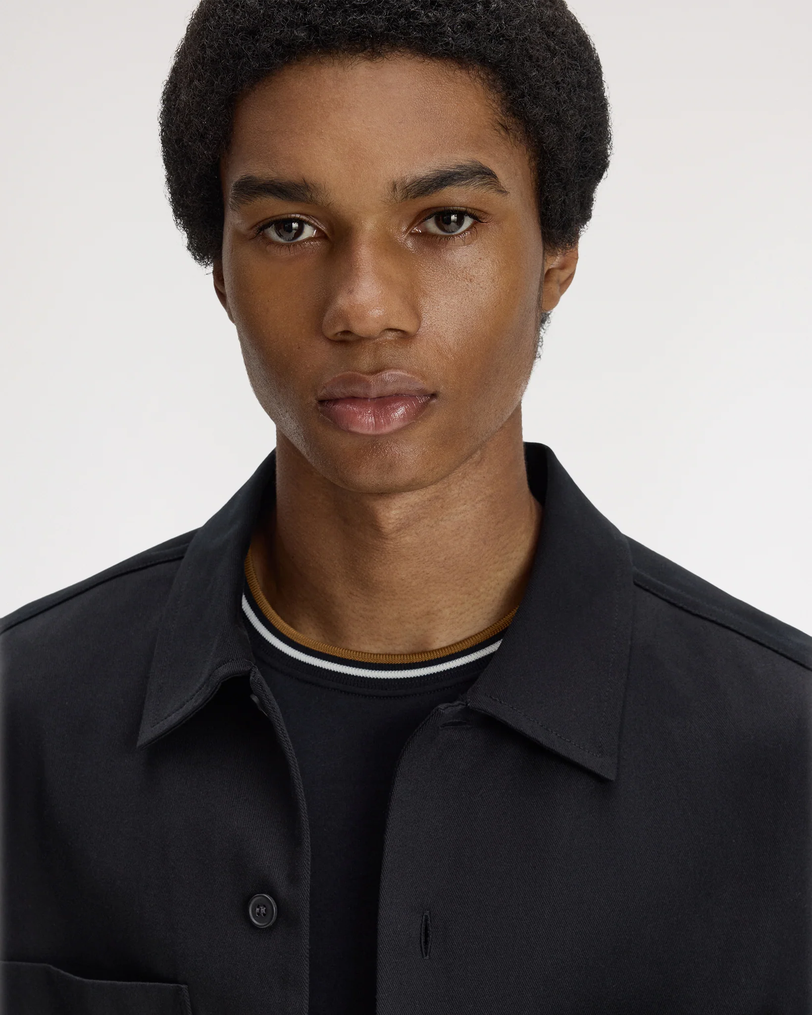 Fred Perry Twill Overshirt - Black - Image 5