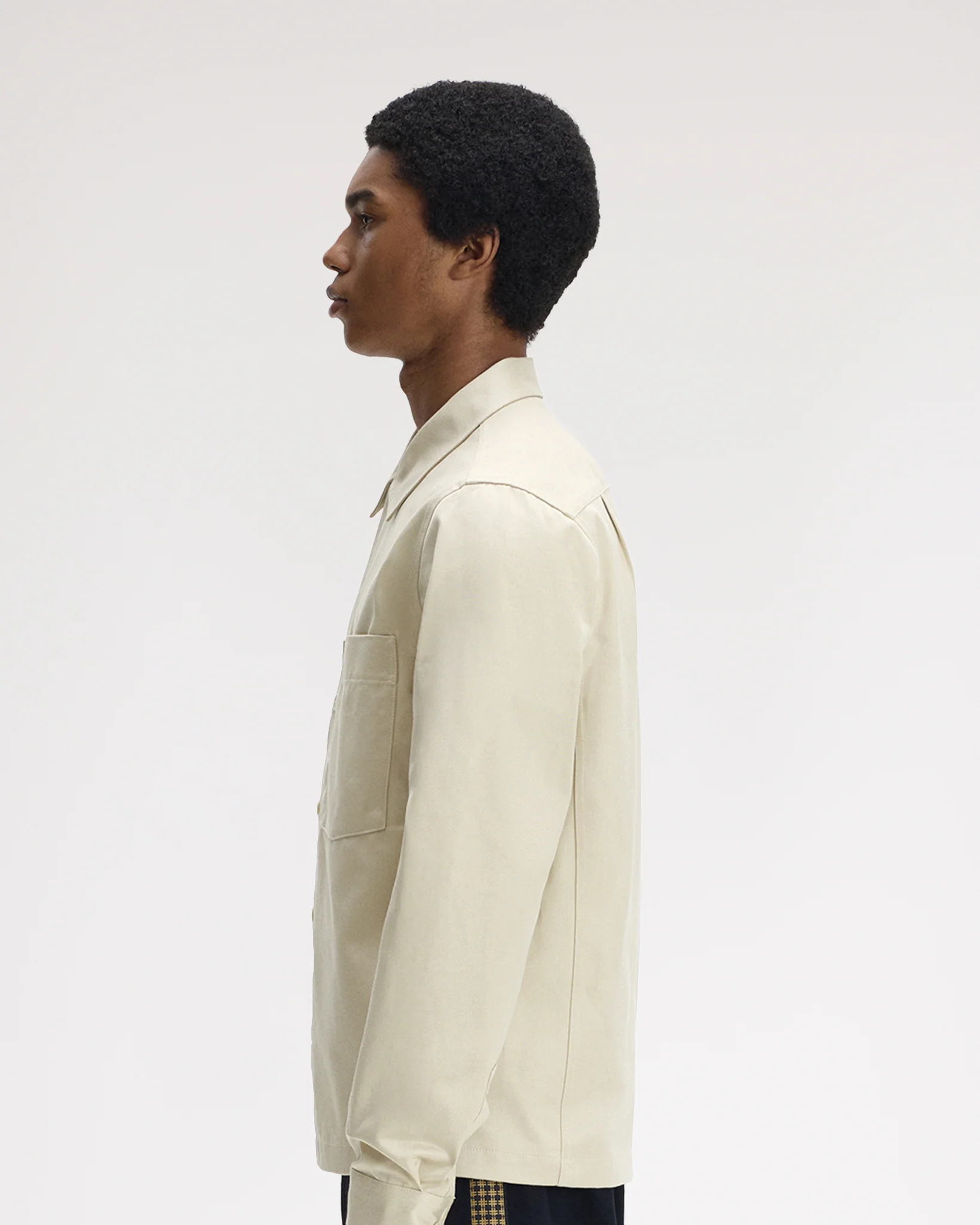 Fred Perry Twill Overshirt - Oatmeal - Image 3