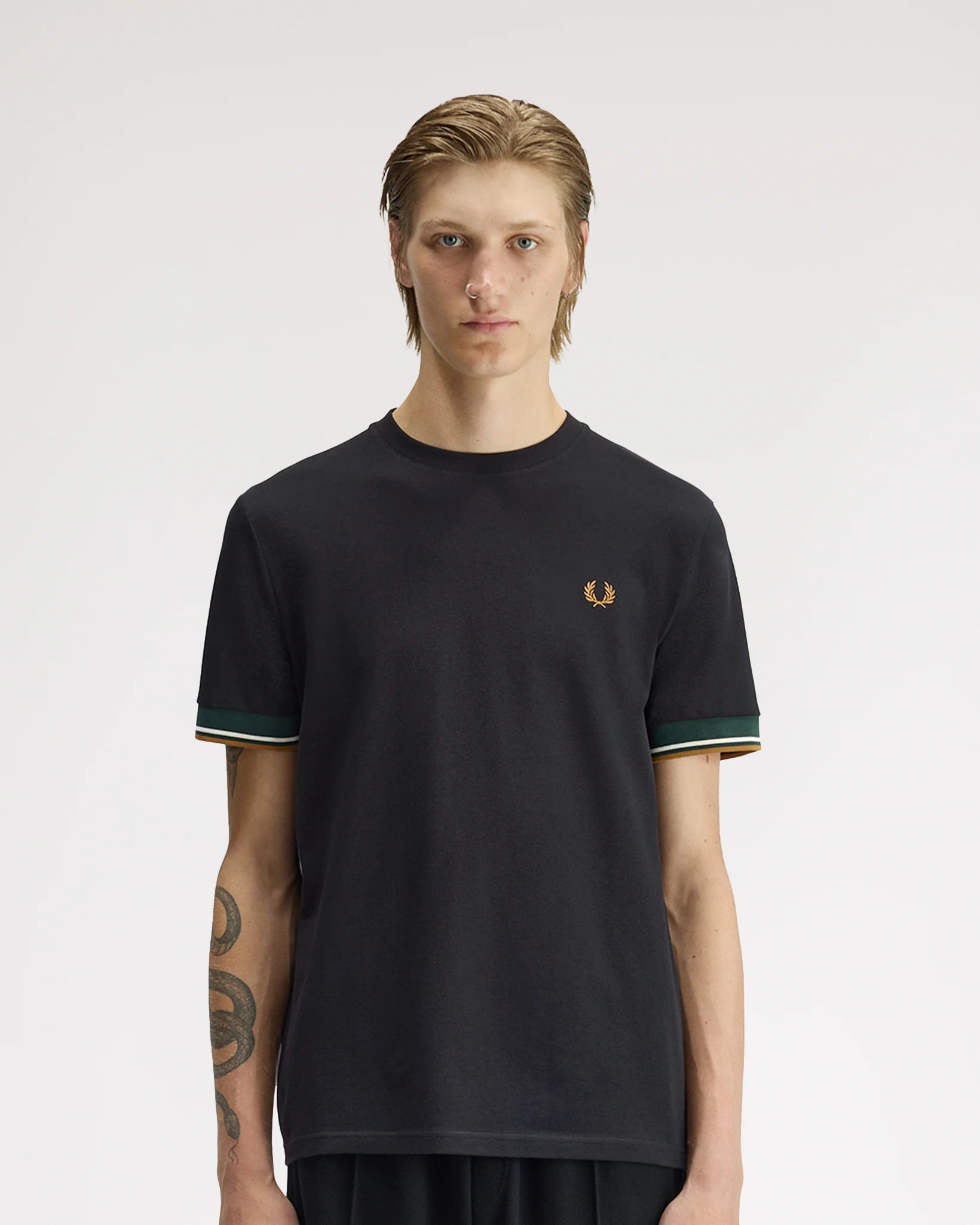 Fred Perry Twin Tipped Cuff T-Shirt - Black - Image 2